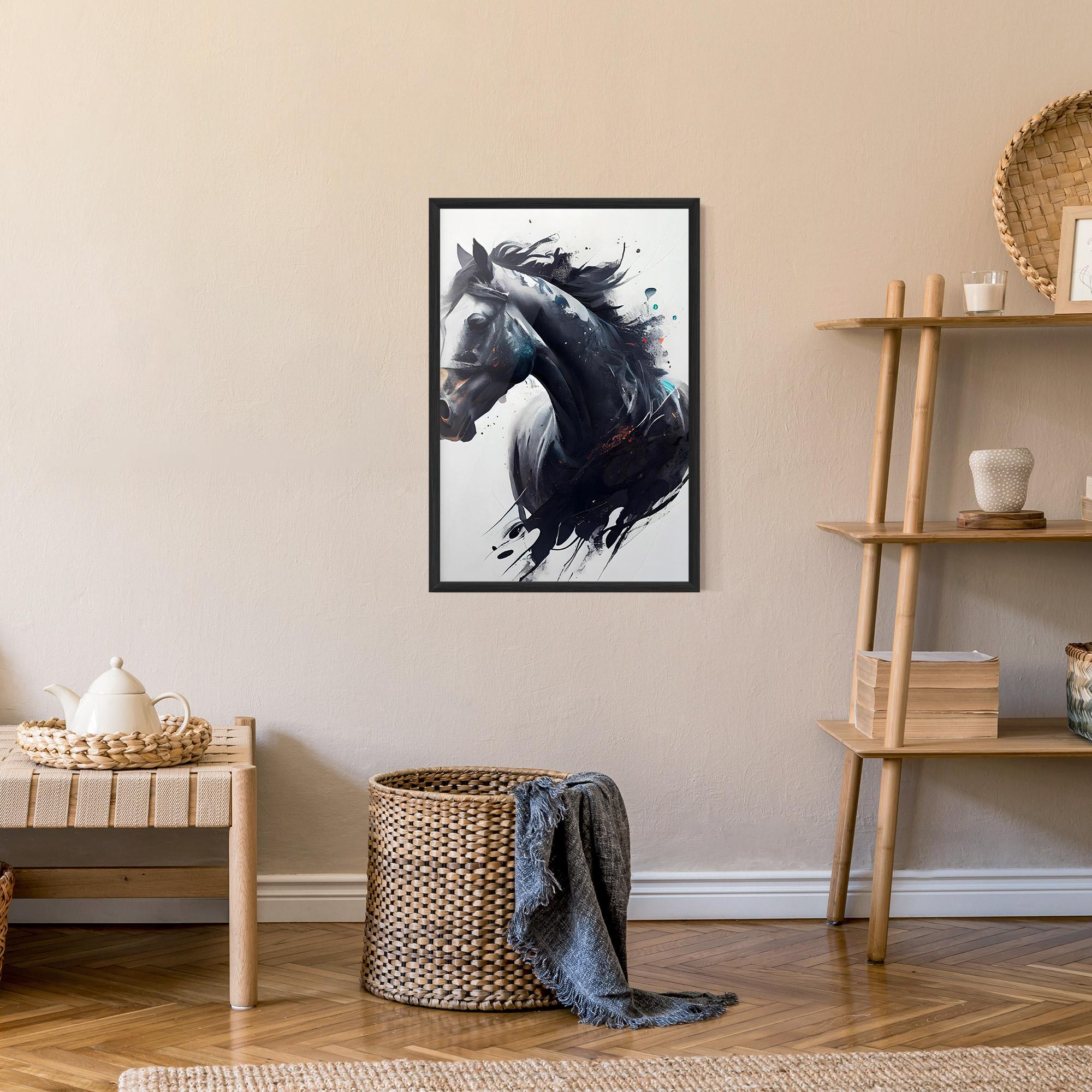 Plakat w Ramie Black Paint Horse mockup 9