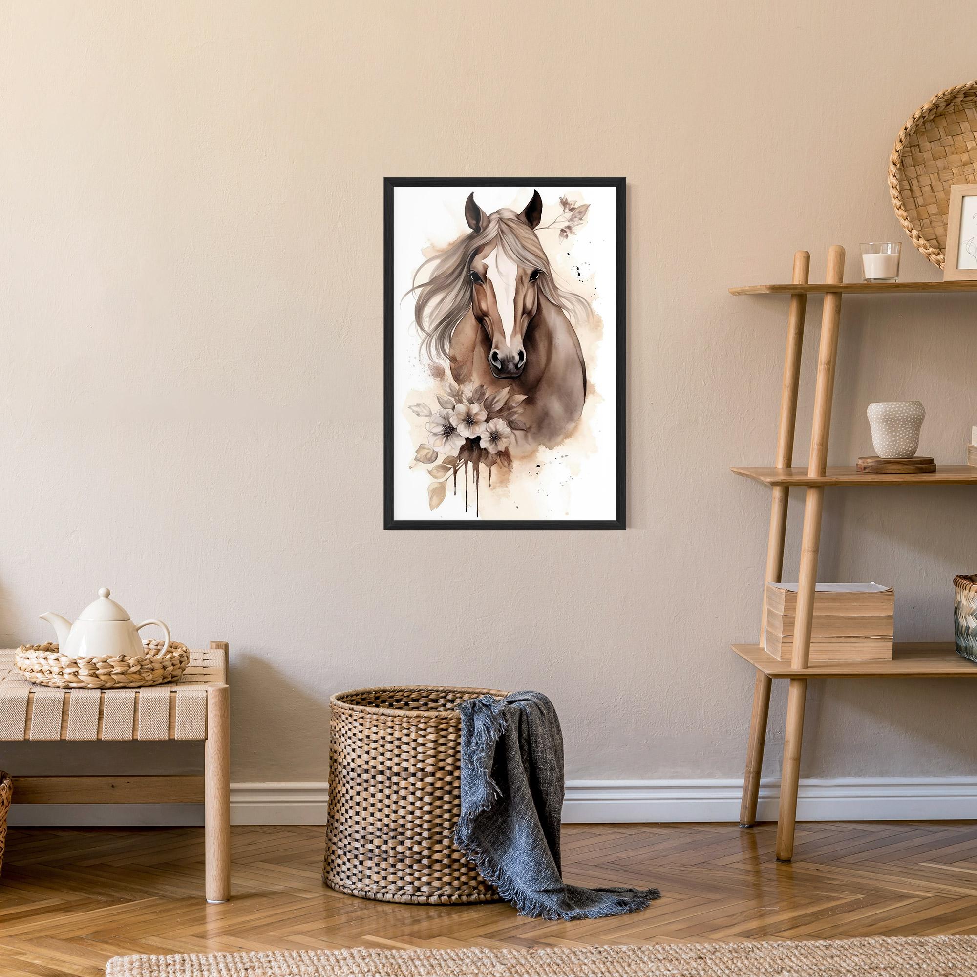 Plakat w Ramie Flower Brown Horse mockup 9