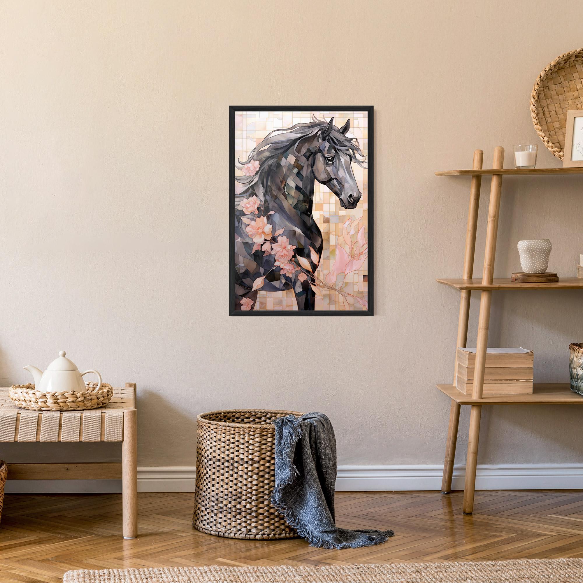 Plakat w Ramie Mosaic Painting Horse mockup 9