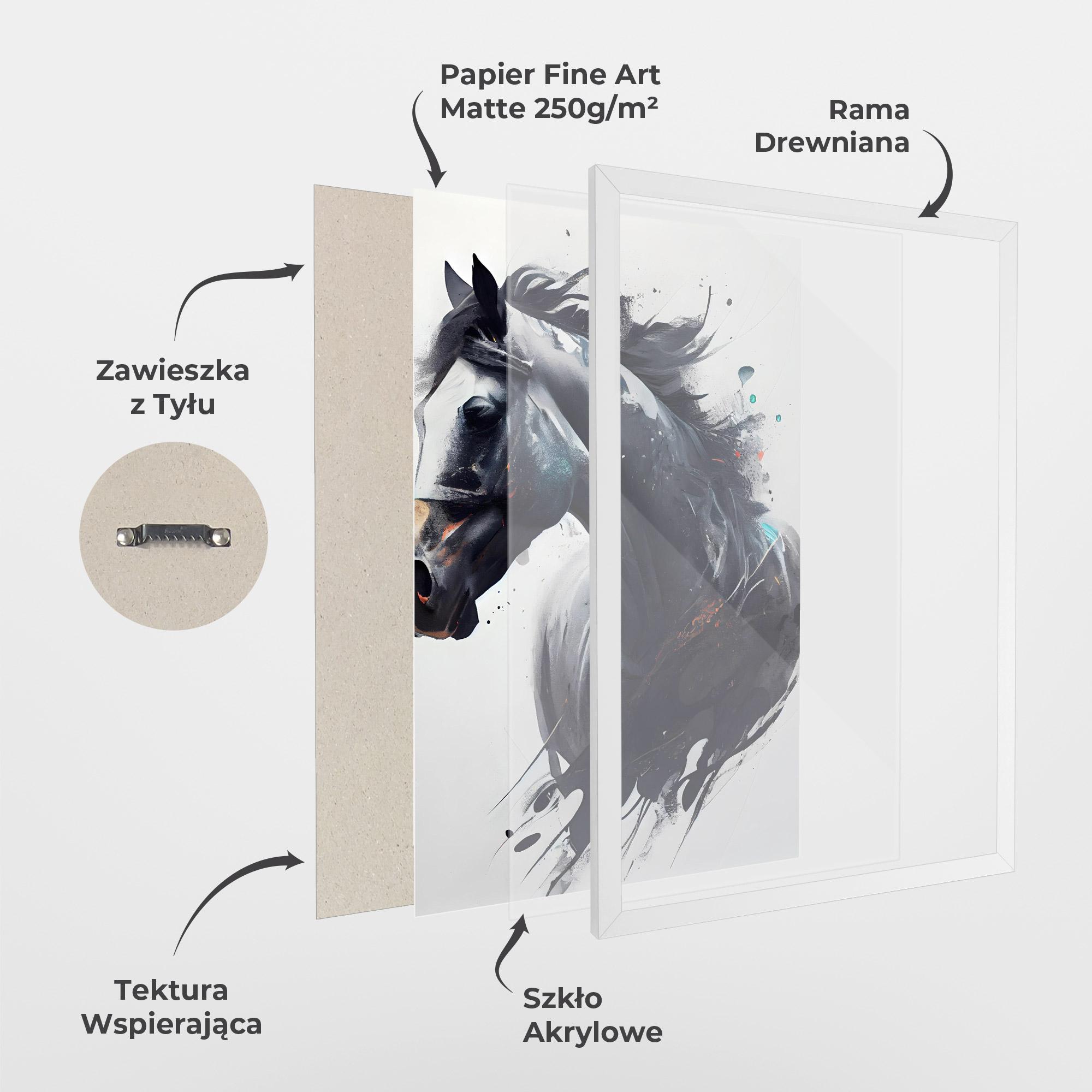 Plakat w Ramie Black Paint Horse mockup 1