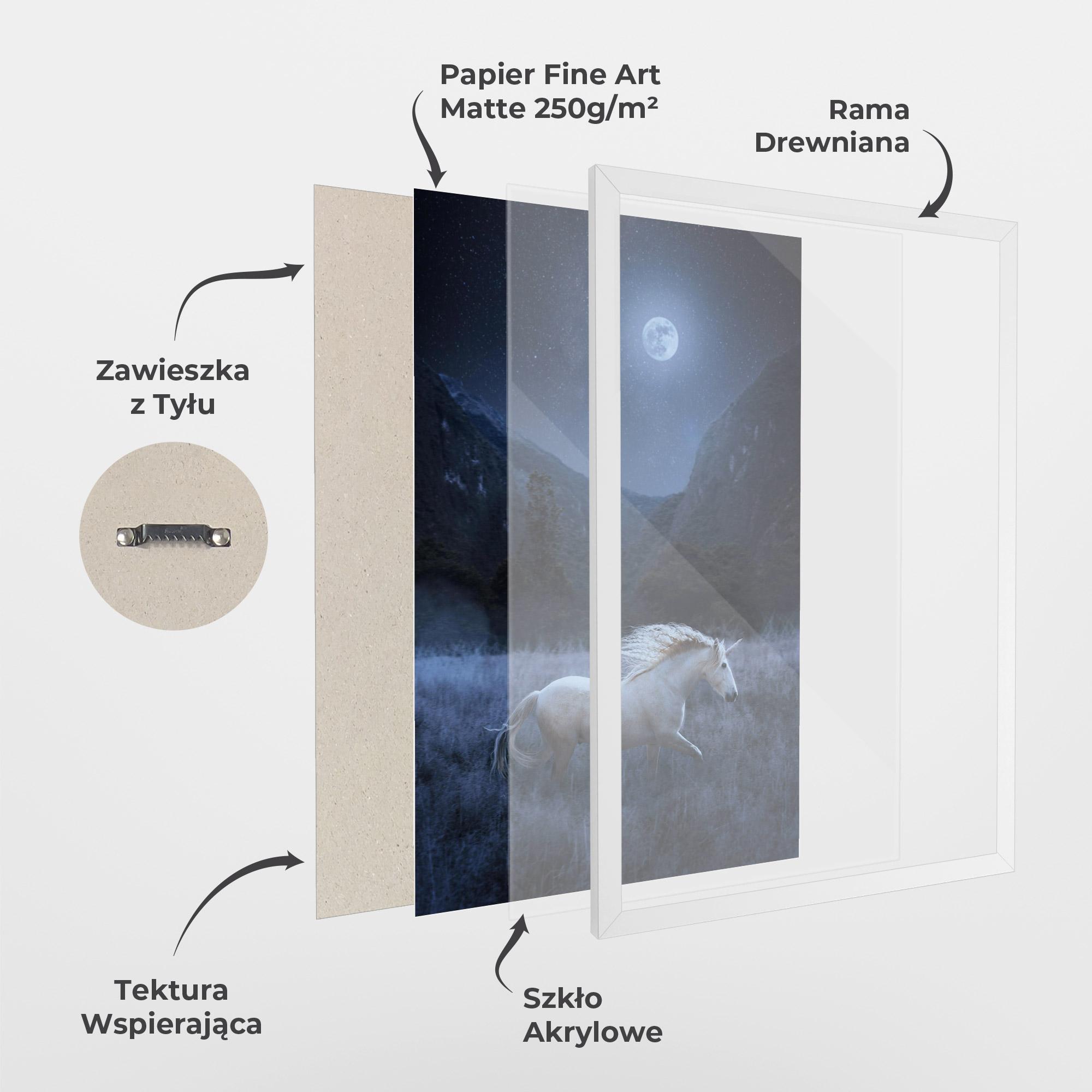 Plakat w Ramie Blue Moon Unicorn mockup 1