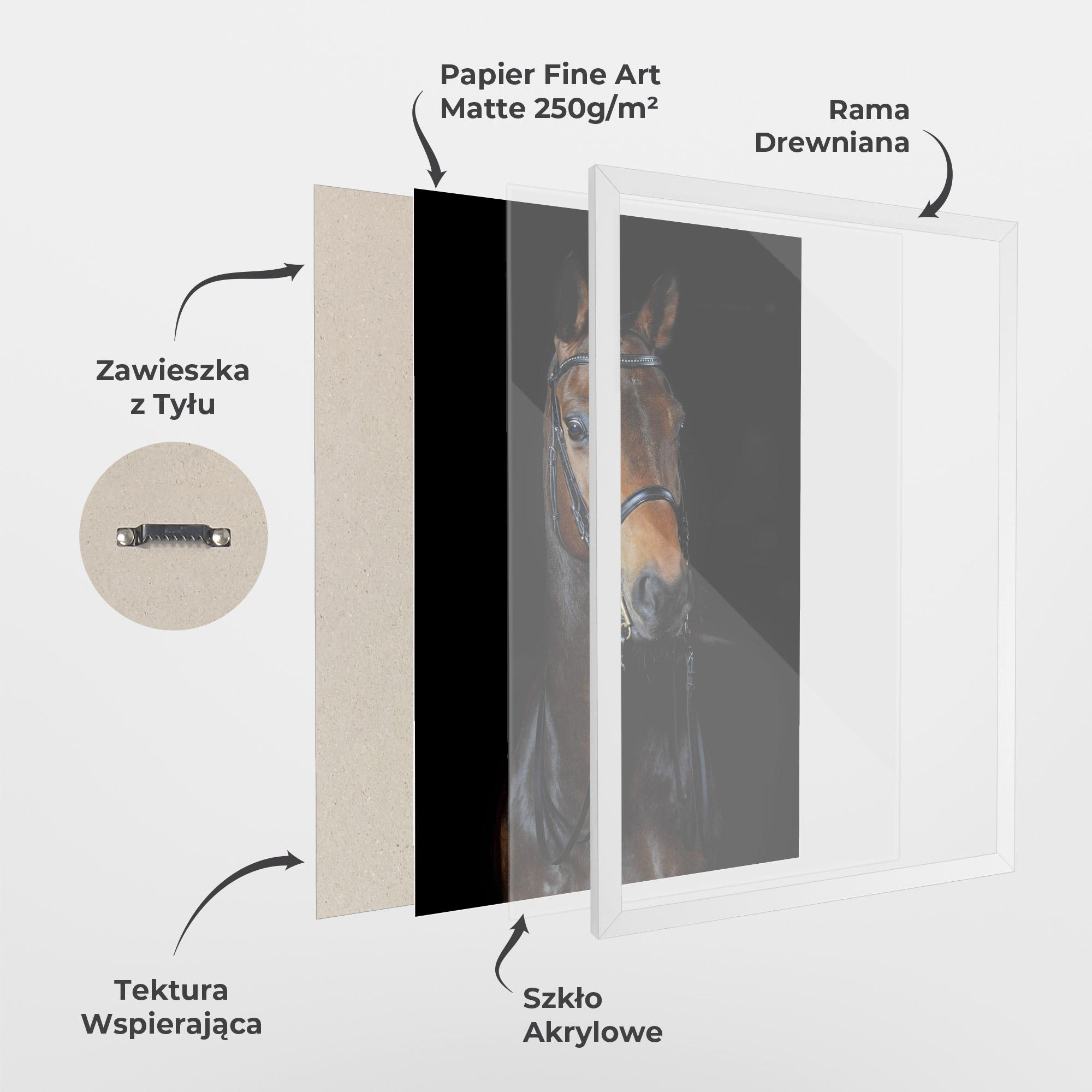Plakat w Ramie Brown Horse On Black mockup 1