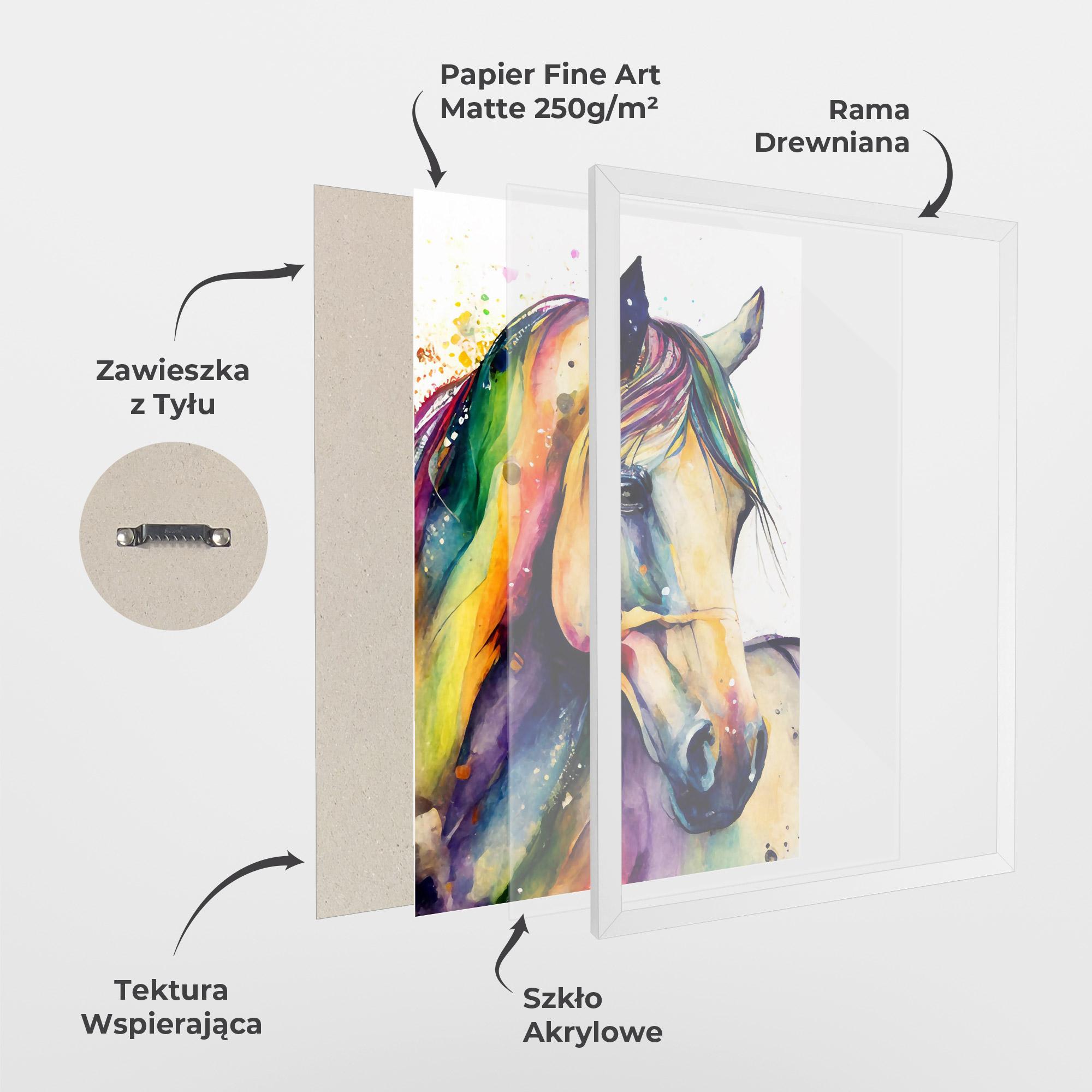 Plakat w Ramie Colorful Horse mockup 1