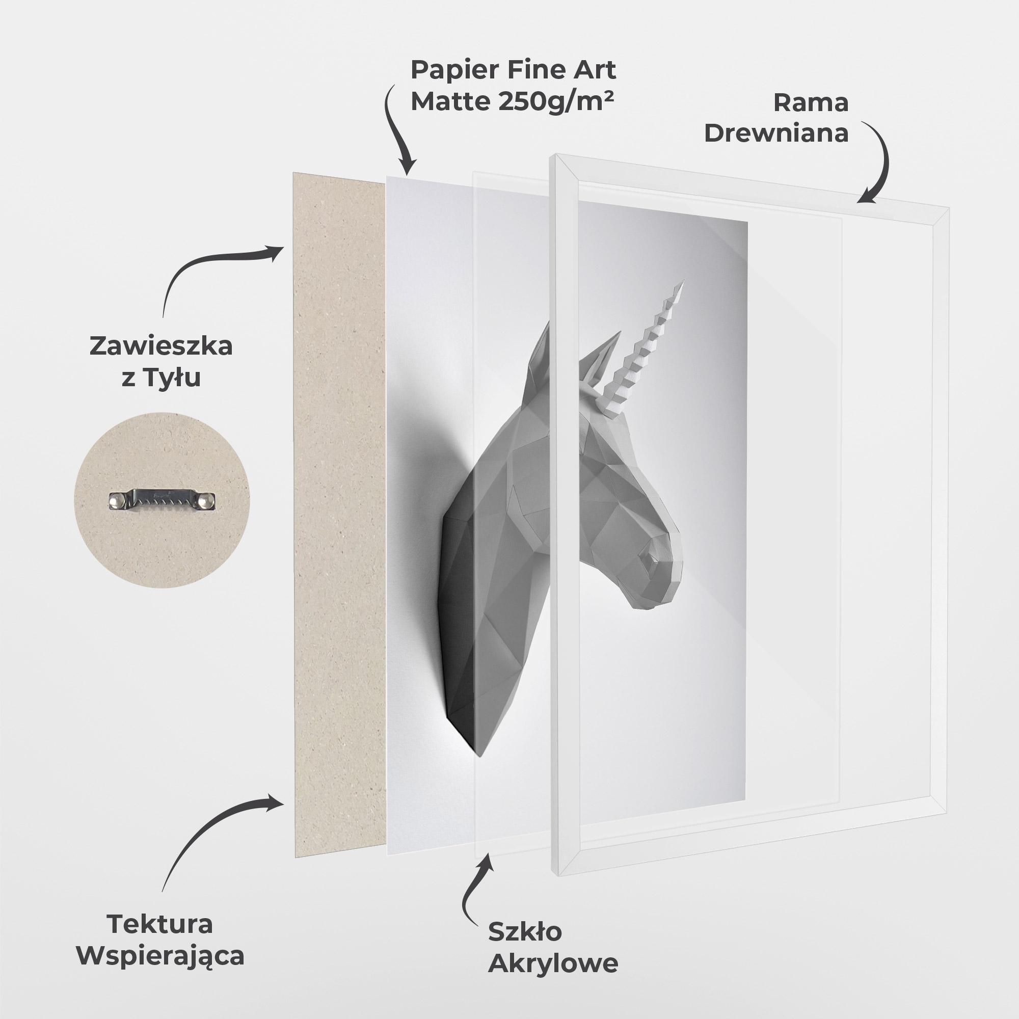 Plakat w Ramie Geometrical Unicorn mockup 1