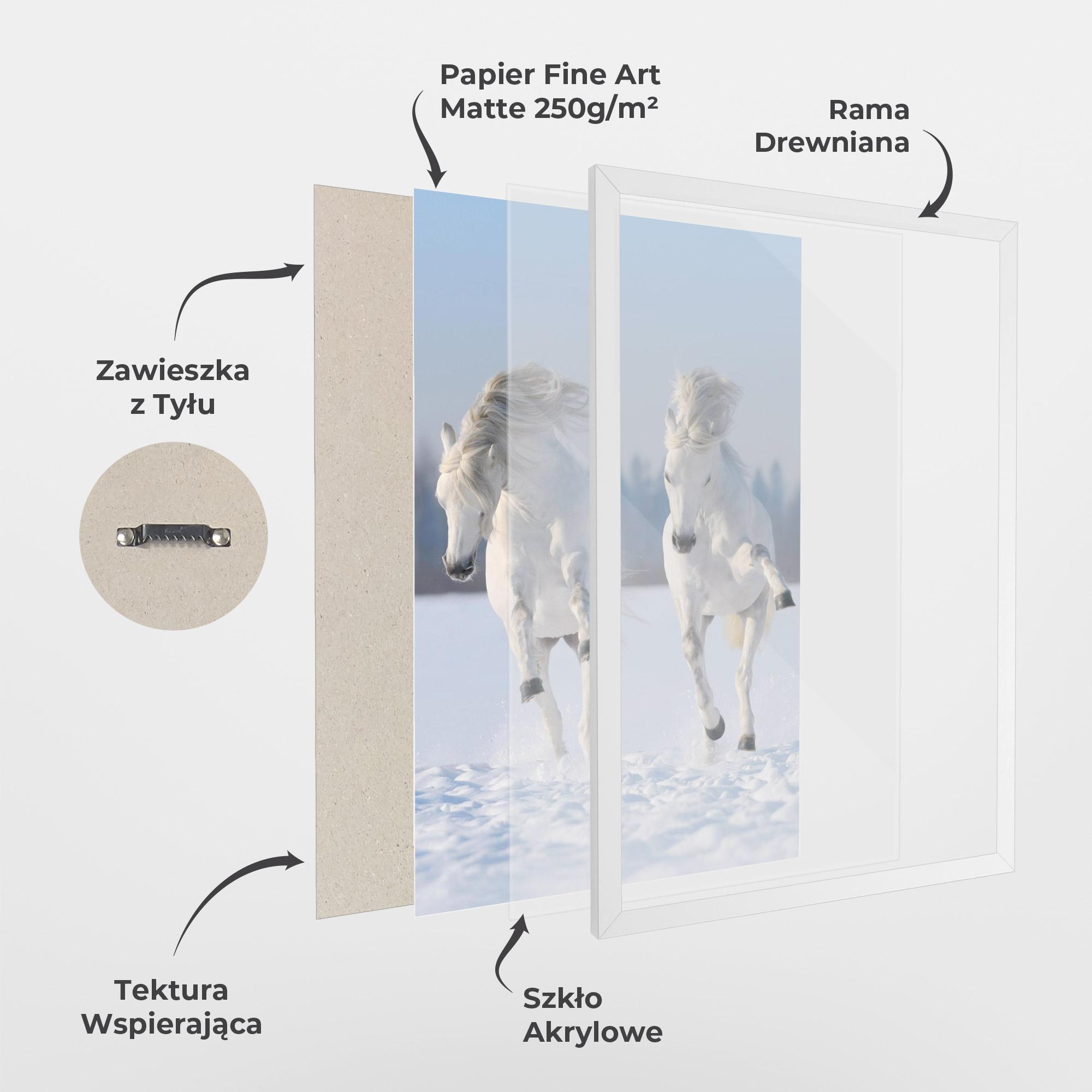 Plakat w Ramie Happy Horses Running mockup 1