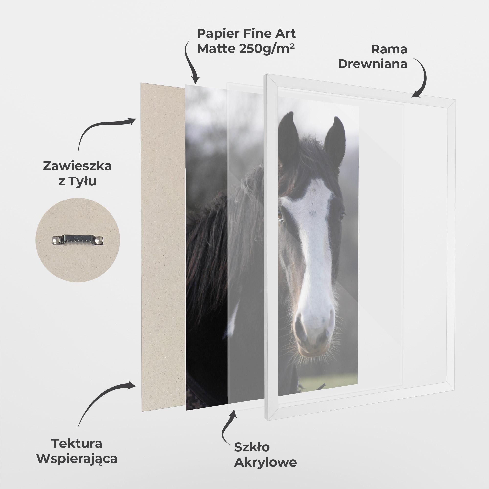 Plakat w Ramie Horse Black Portrait mockup 1