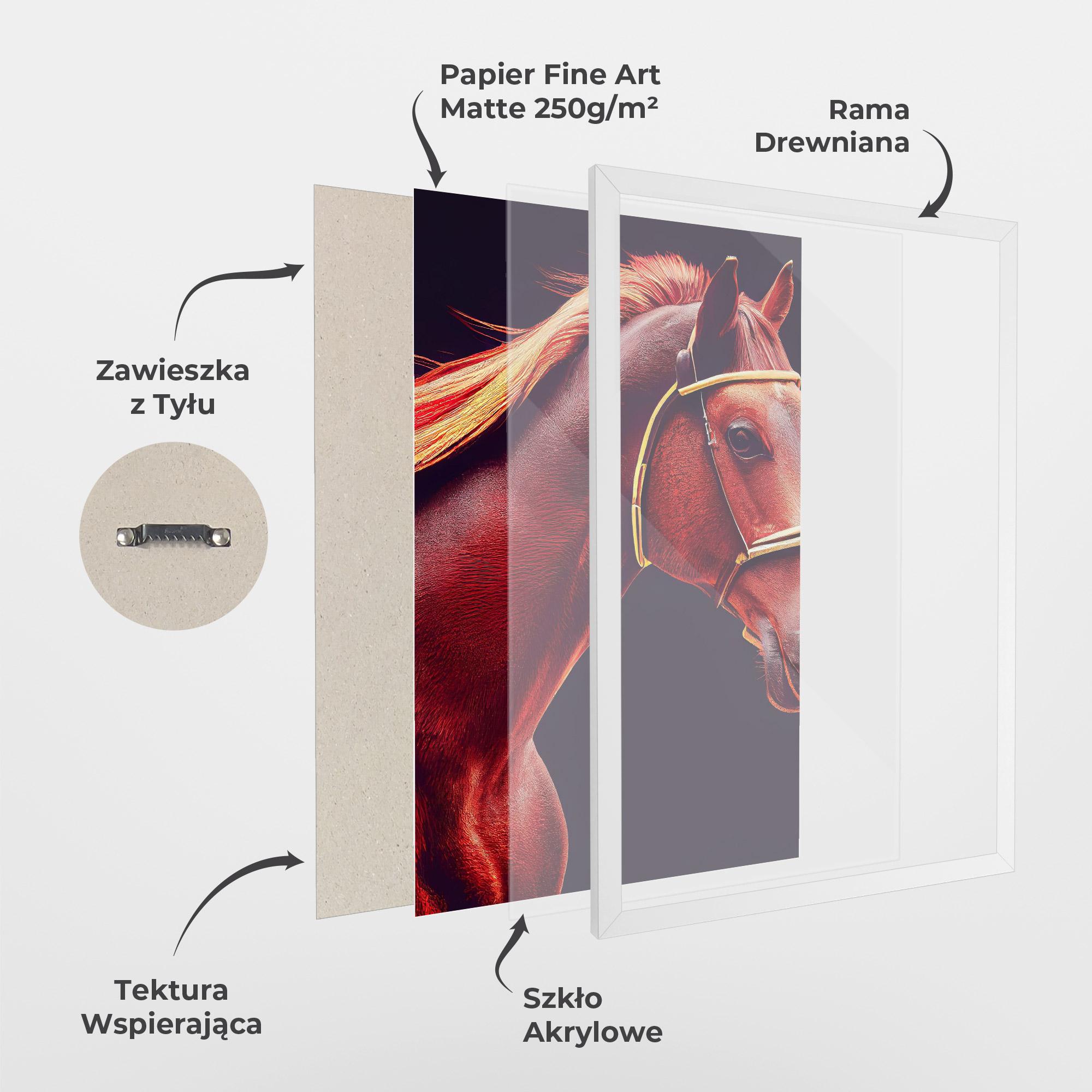 Plakat w Ramie Red Horse Portrait mockup 1
