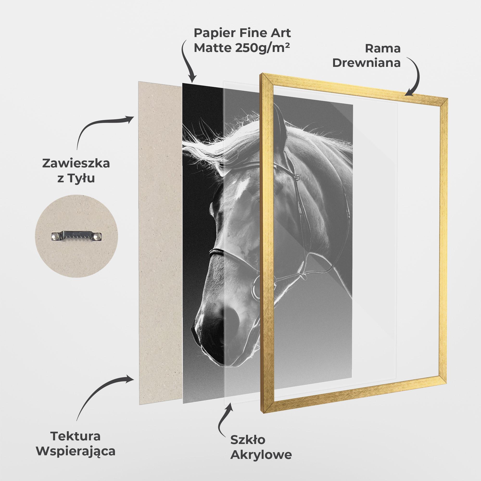 Plakat w Ramie Black Horse Profile mockup 1