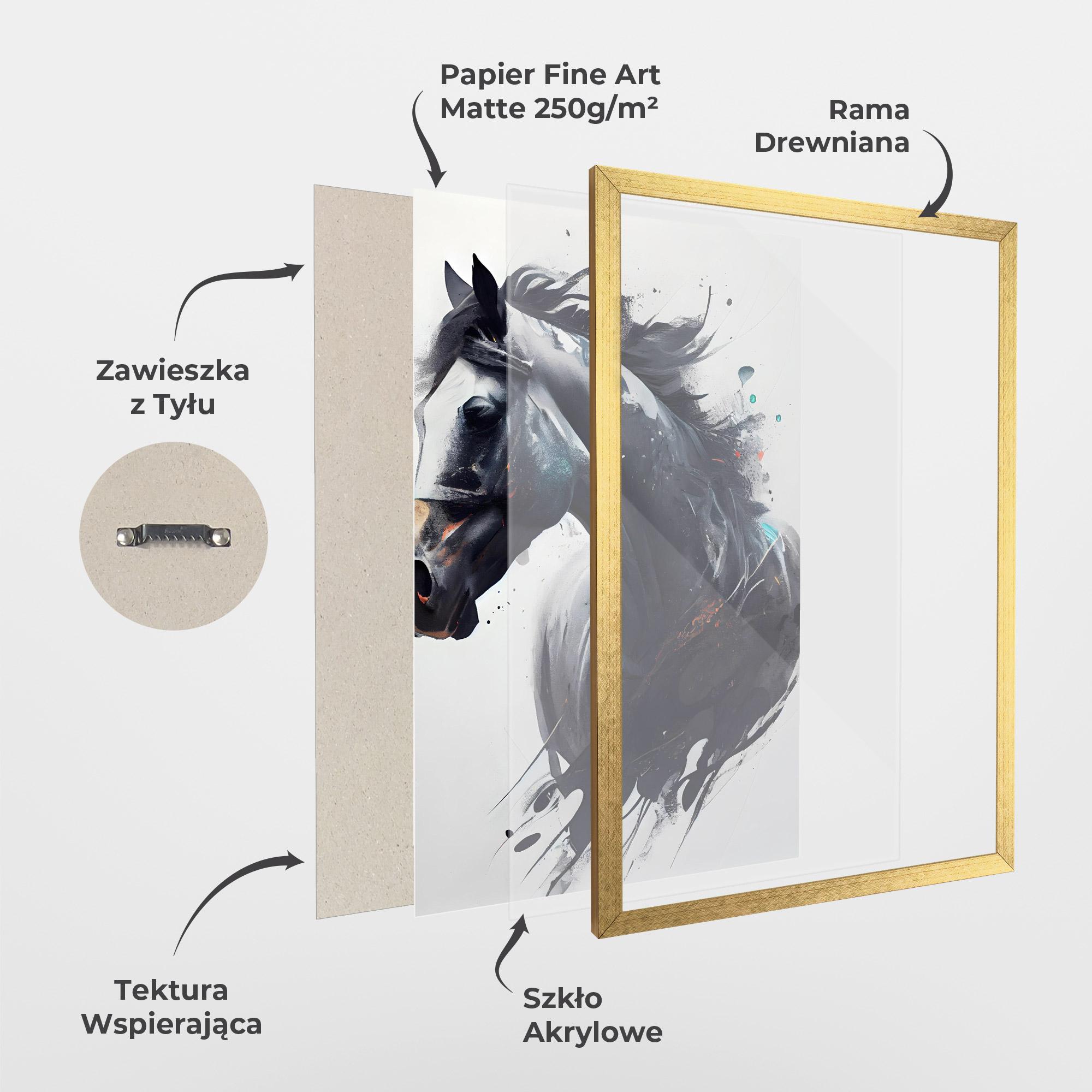 Plakat w Ramie Black Paint Horse mockup 1