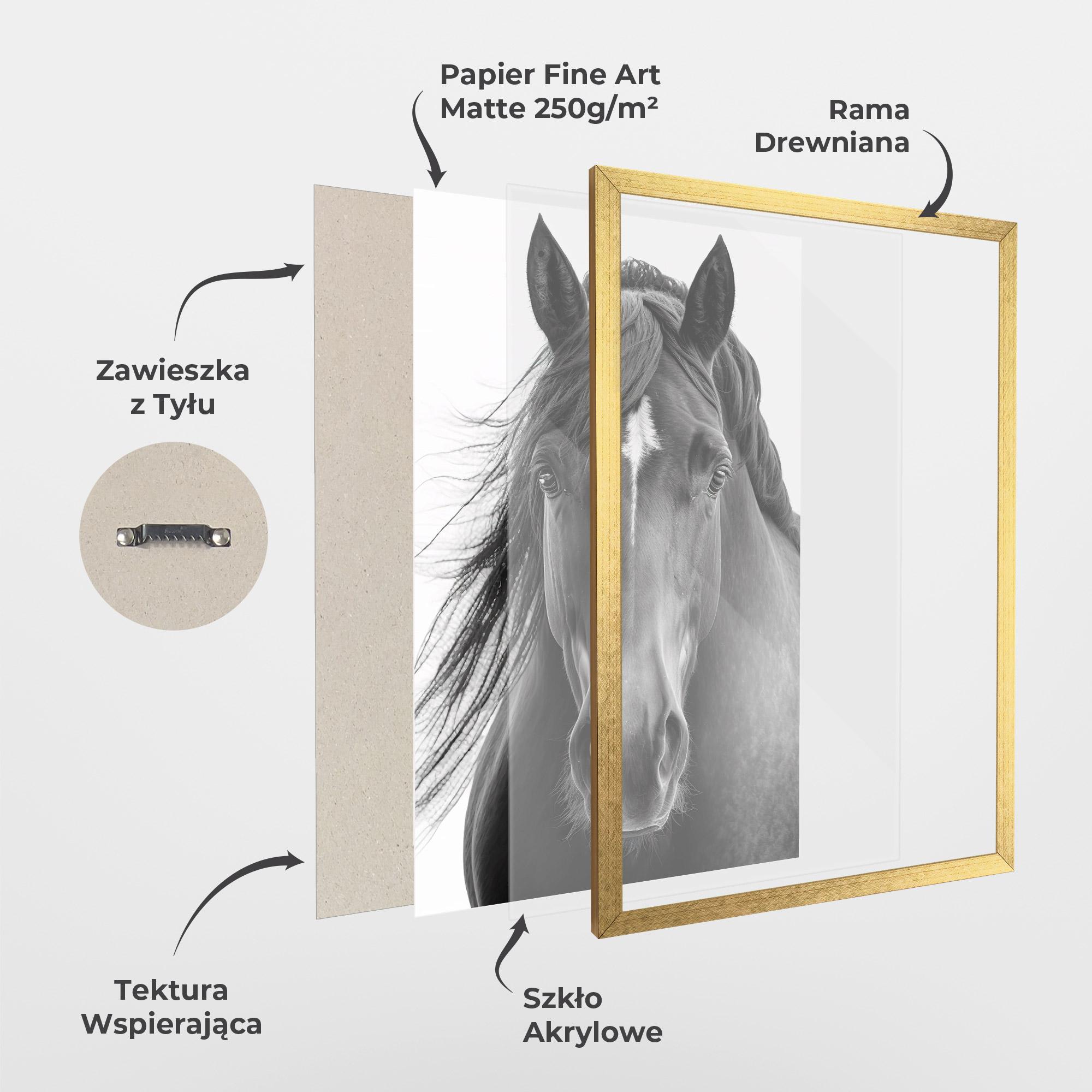 Plakat w Ramie Close Up Horse mockup 1