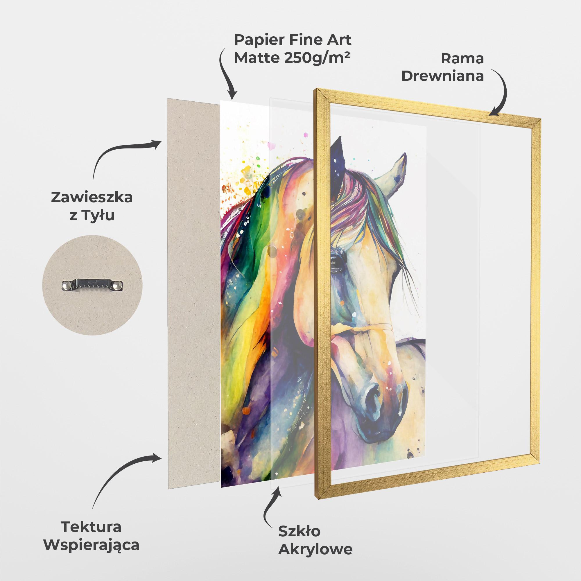 Plakat w Ramie Colorful Horse mockup 1