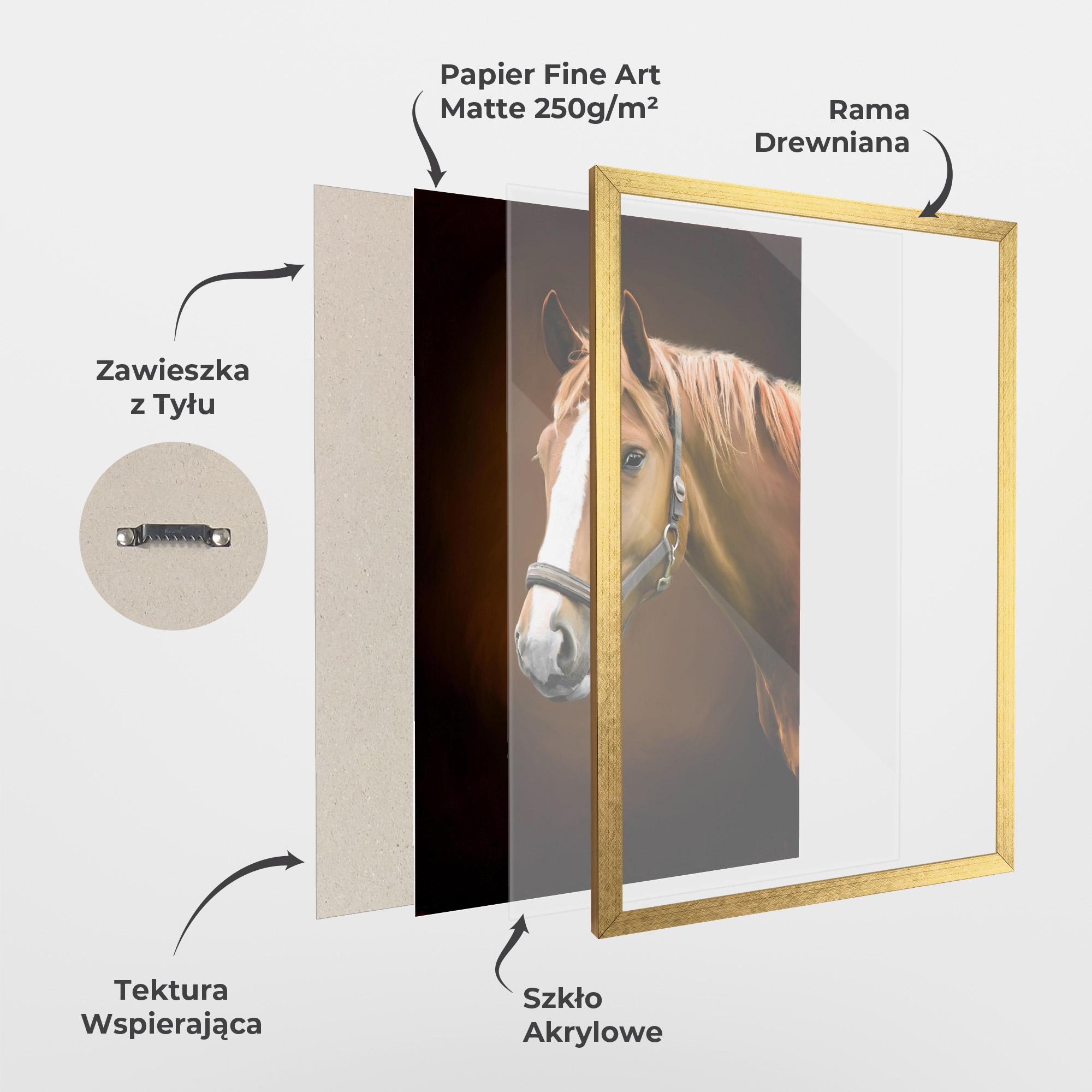 Plakat w Ramie Digital Painted Horse mockup 1