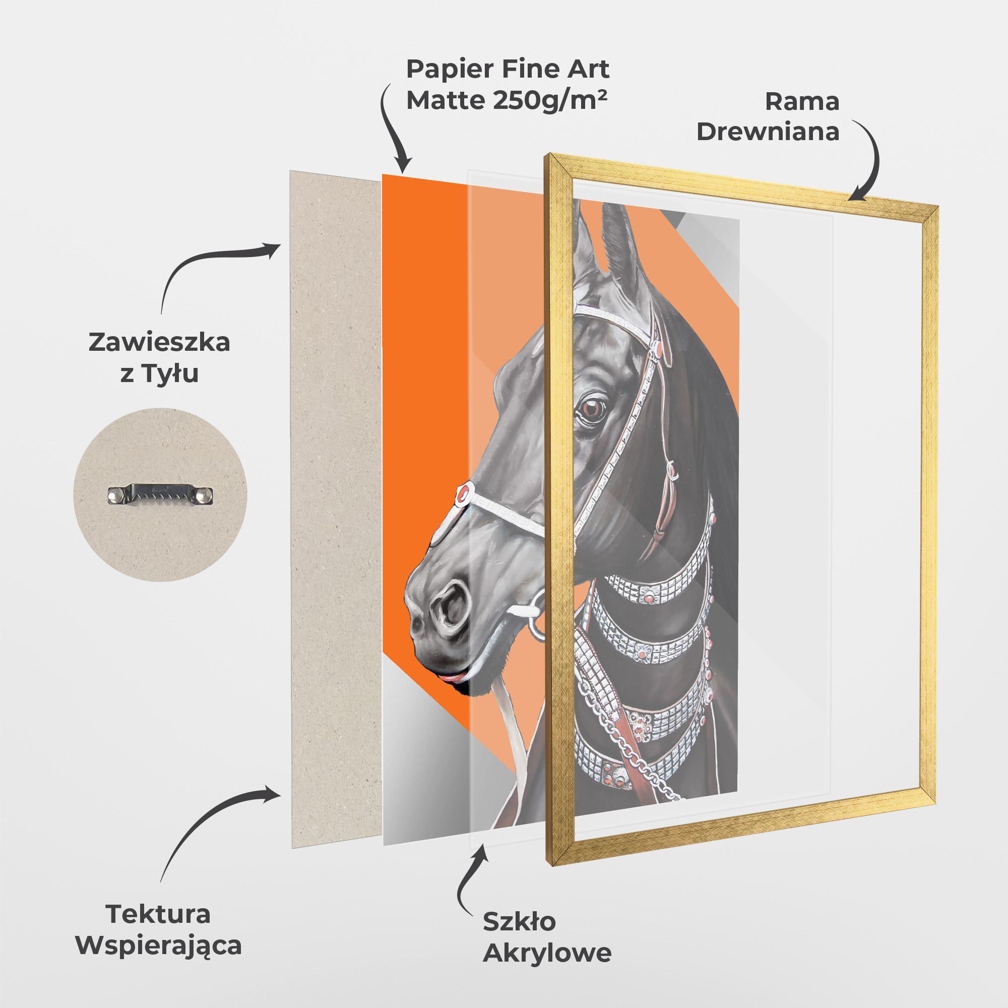 Plakat w Ramie Fashion Horse mockup 1