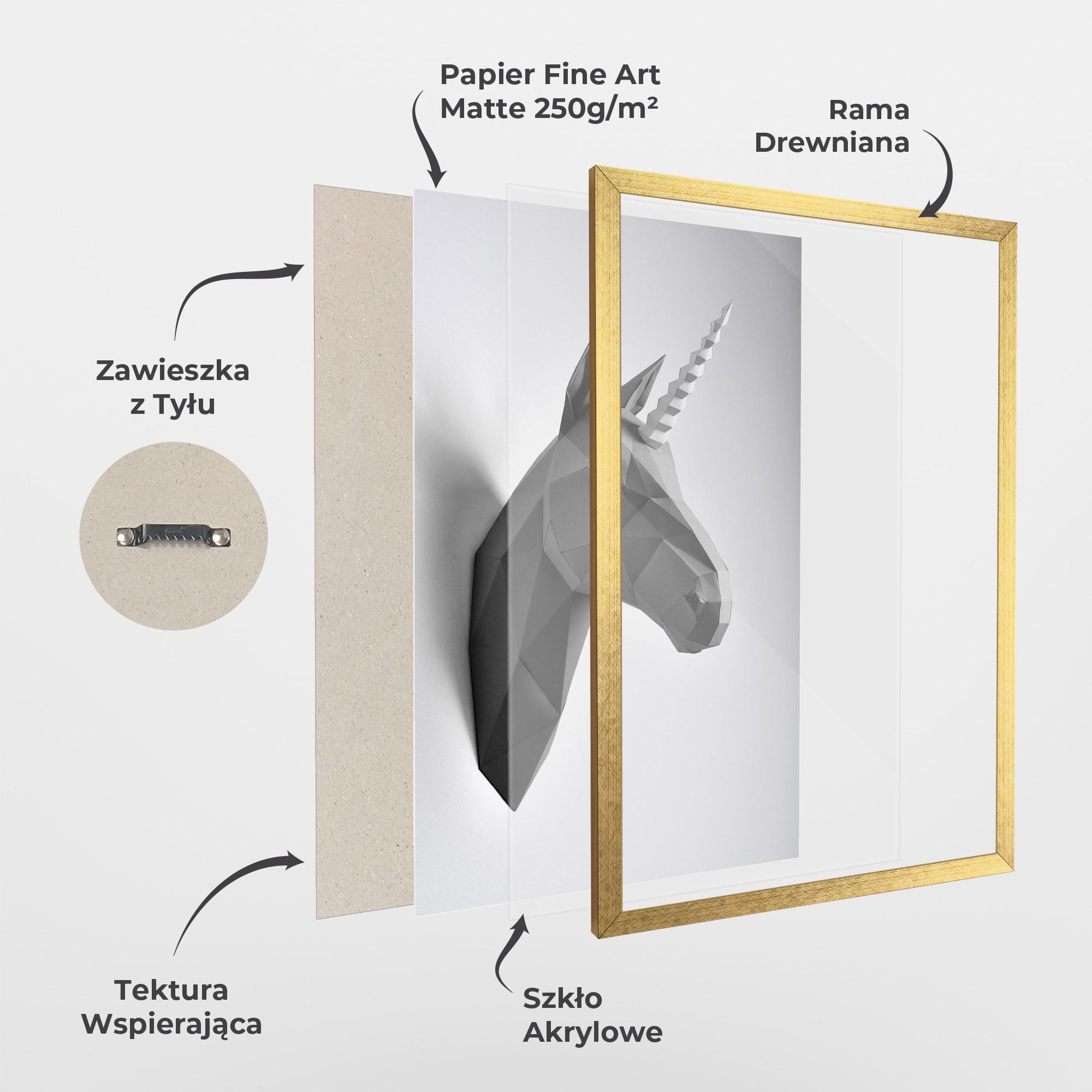 Plakat w Ramie Geometrical Unicorn mockup 1