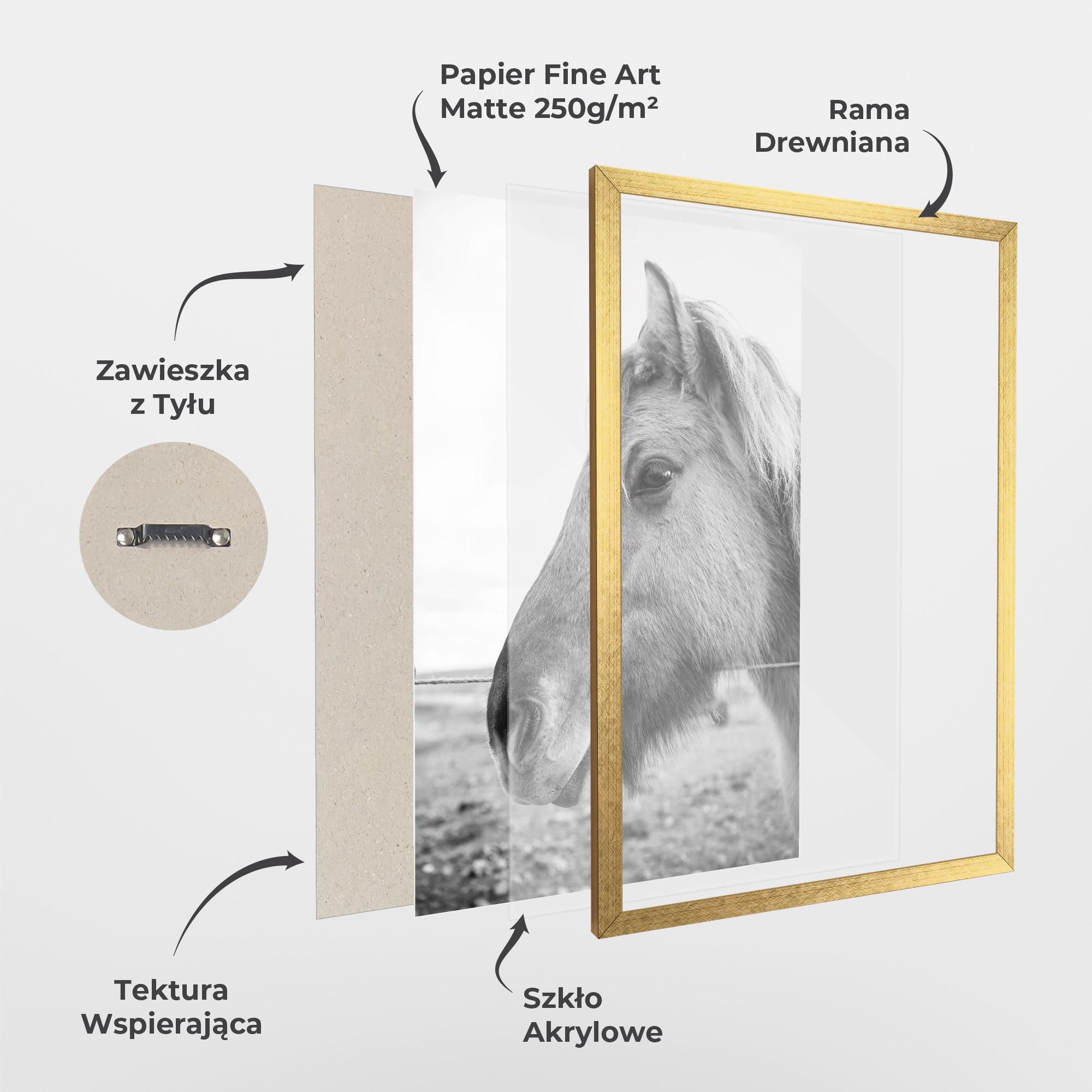 Plakat w Ramie Gray Horse Head mockup 1