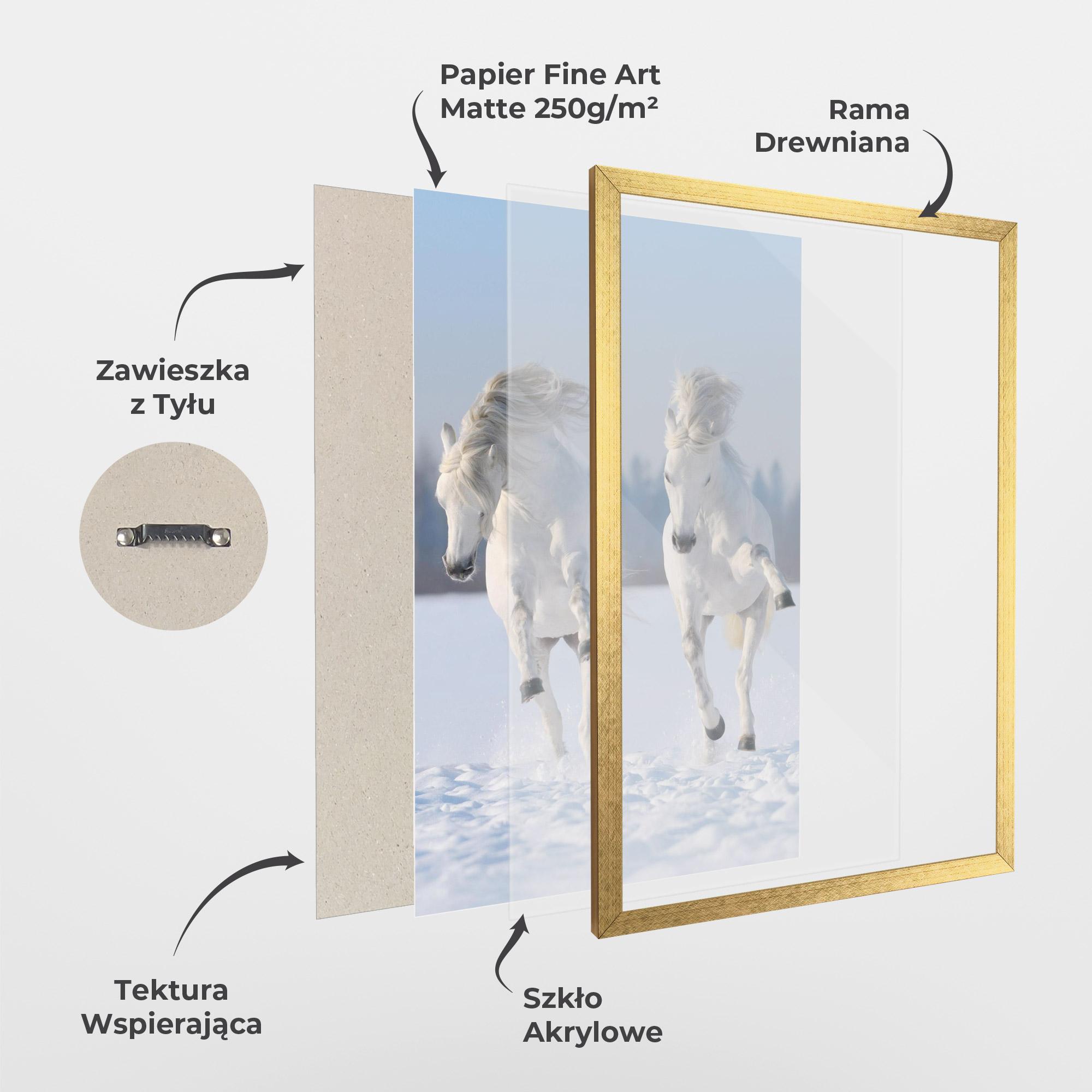 Plakat w Ramie Happy Horses Running mockup 1