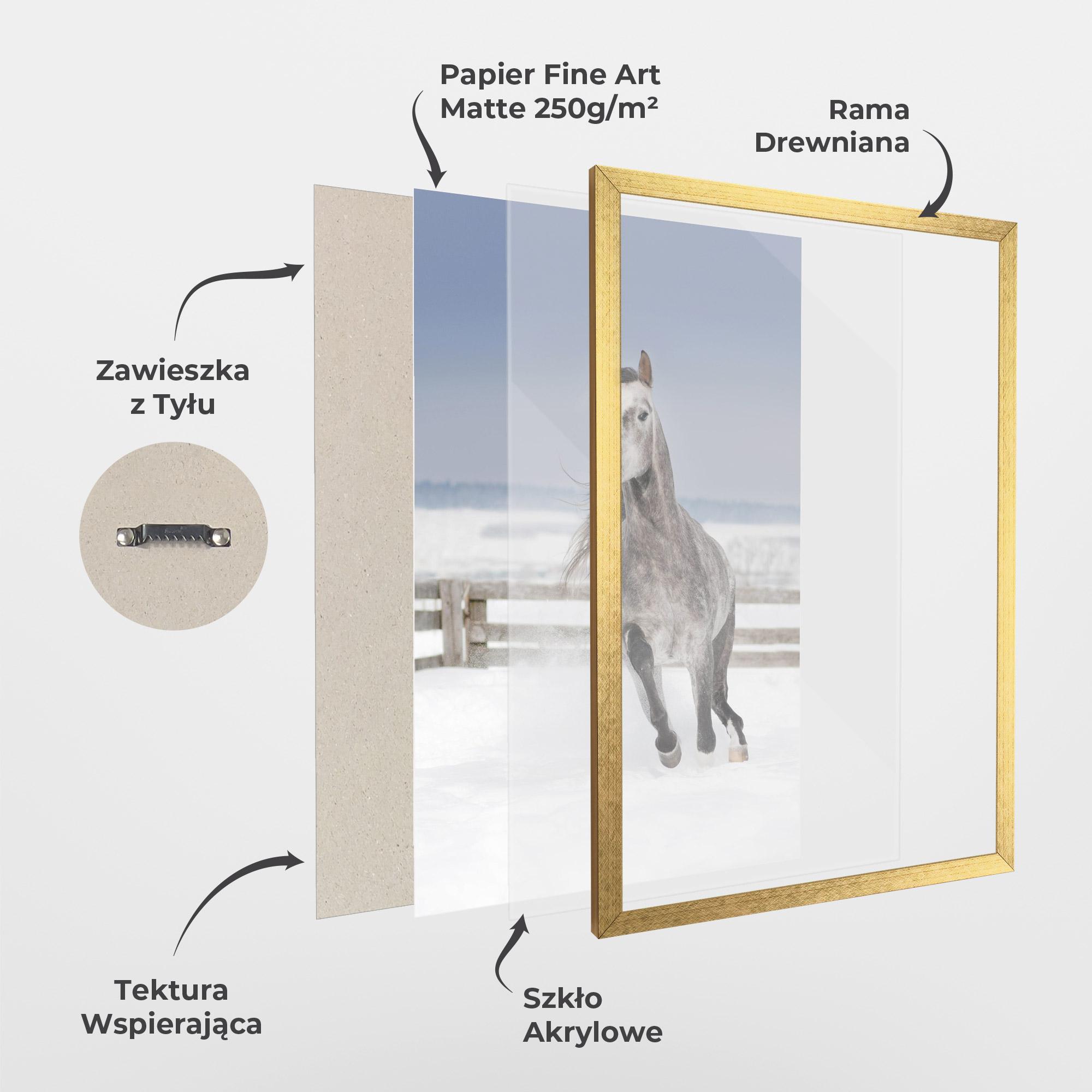 Plakat w Ramie Horse Running Free mockup 1