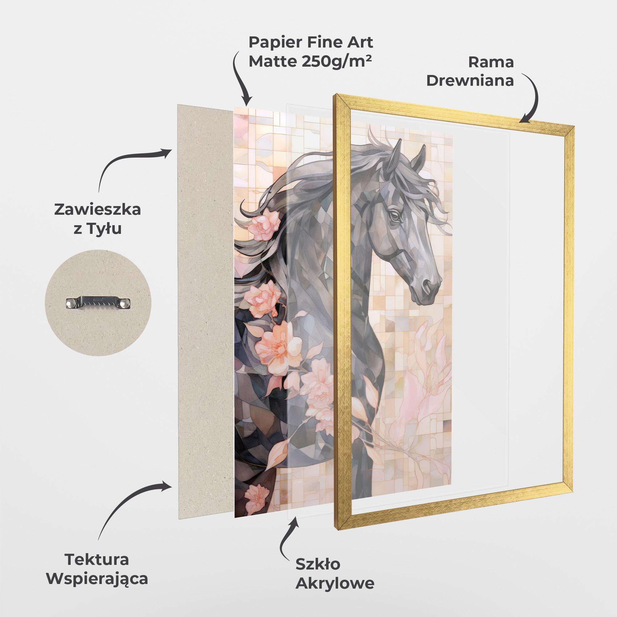 Plakat w Ramie Mosaic Painting Horse mockup 1