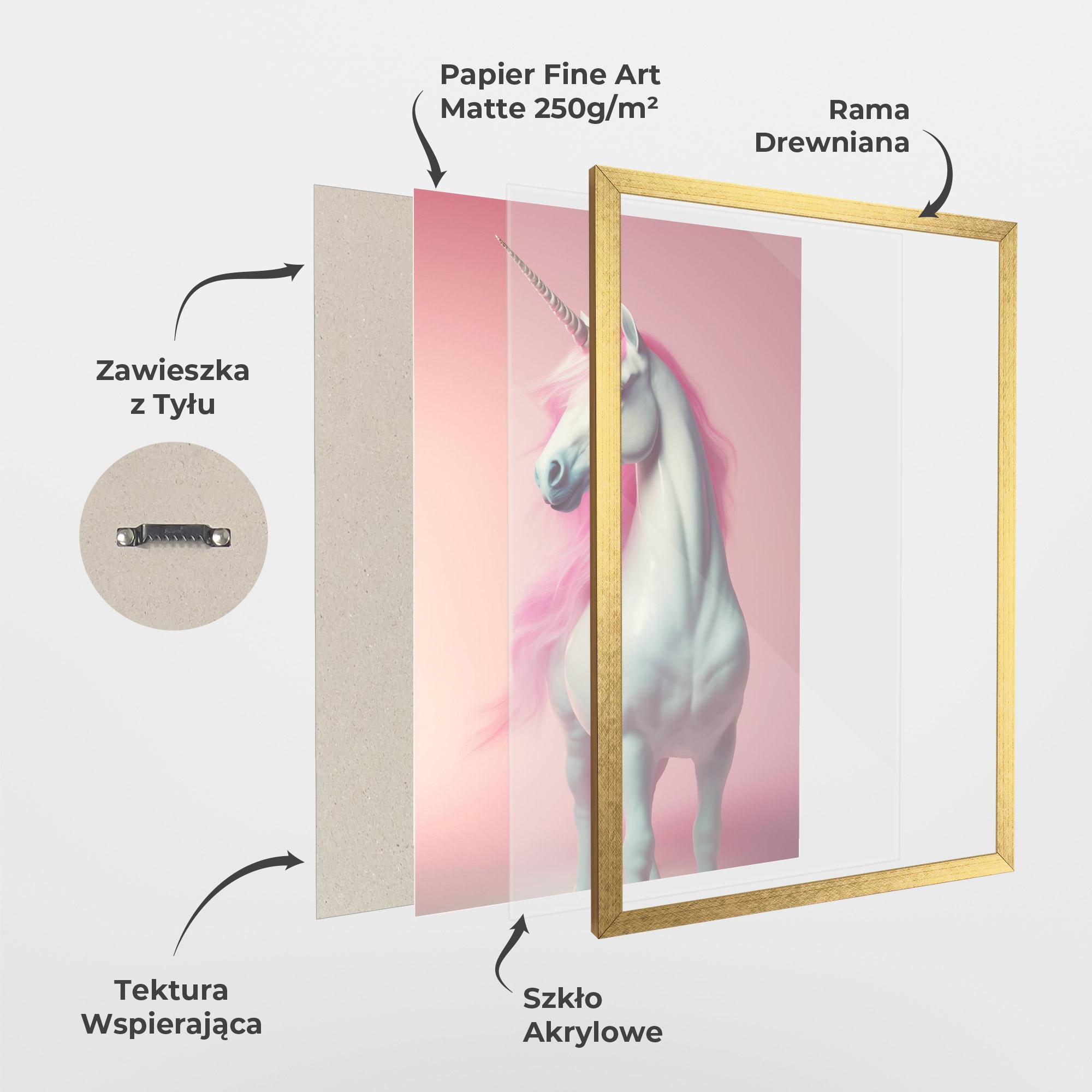 Plakat w Ramie Pink Unicorn mockup 1