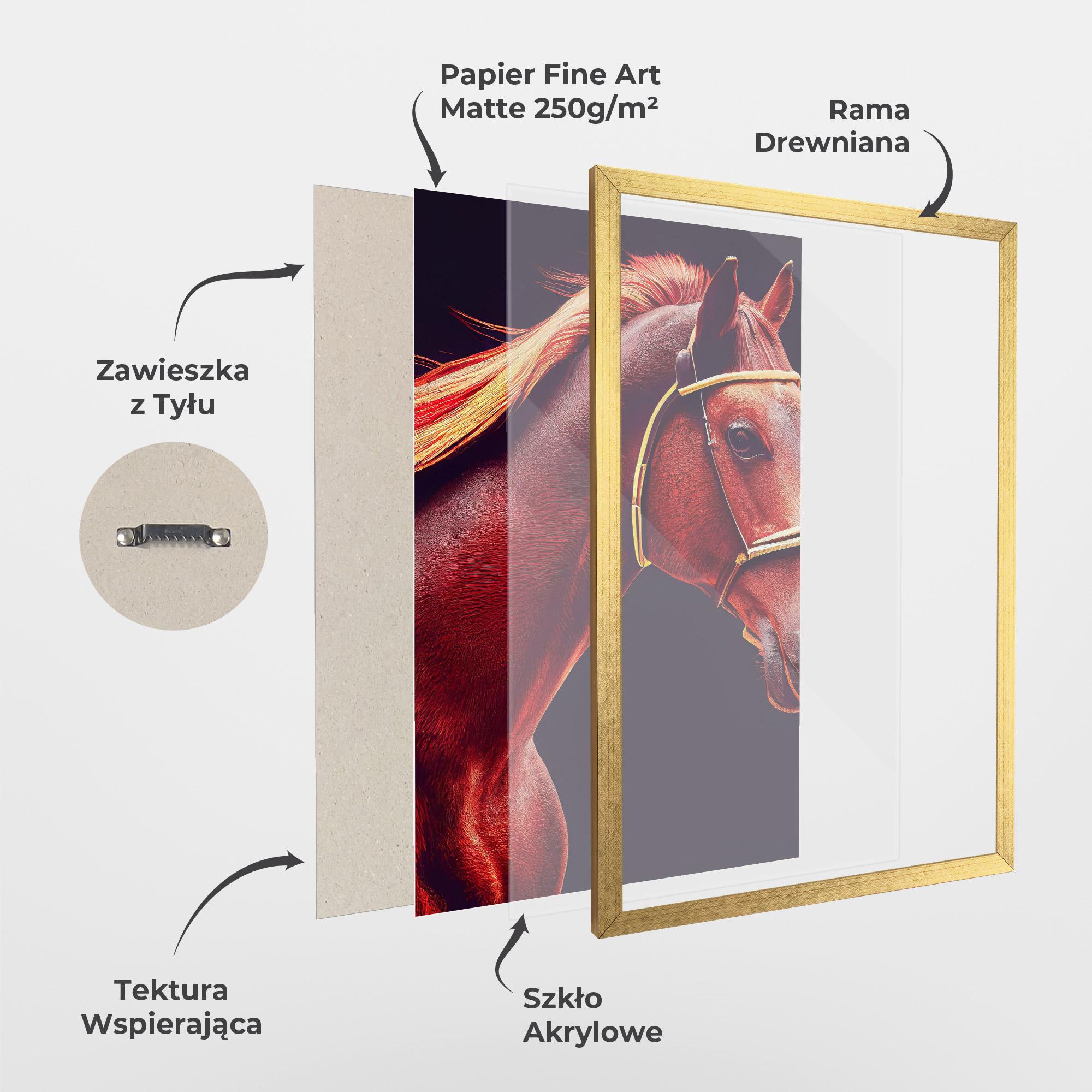 Plakat w Ramie Red Horse Portrait mockup 1