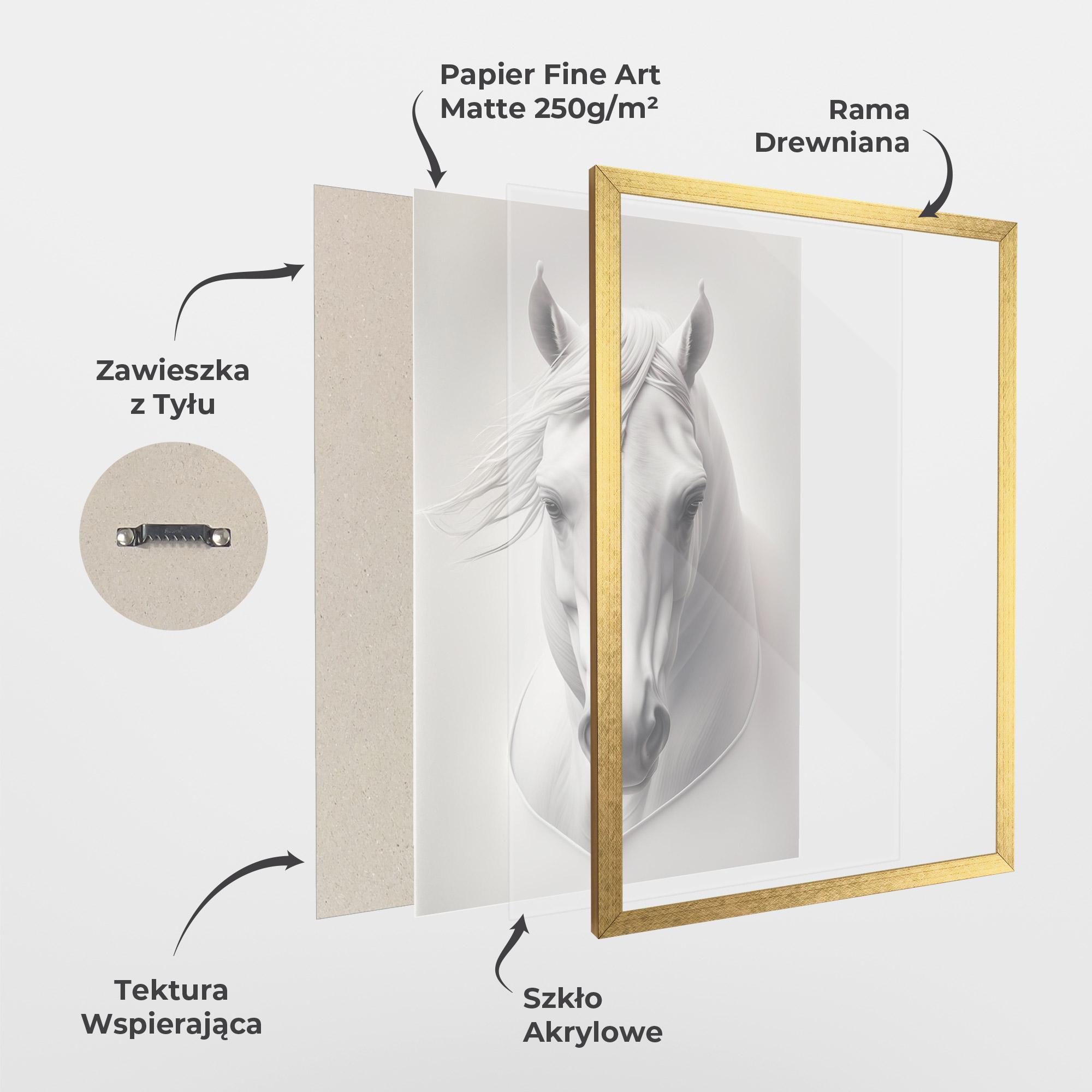 Plakat w Ramie White Horse Portrait mockup 1