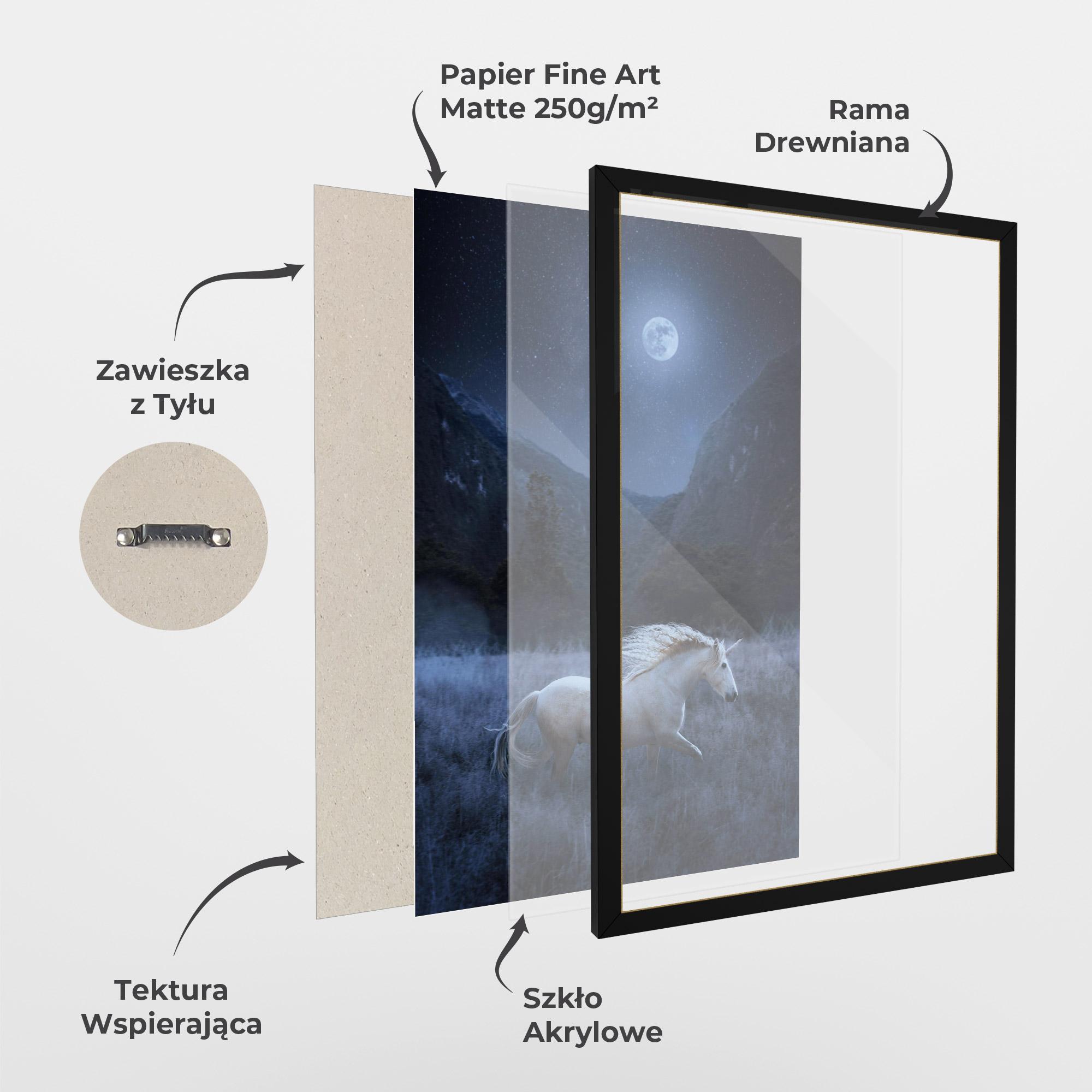 Plakat w Ramie Blue Moon Unicorn mockup 1