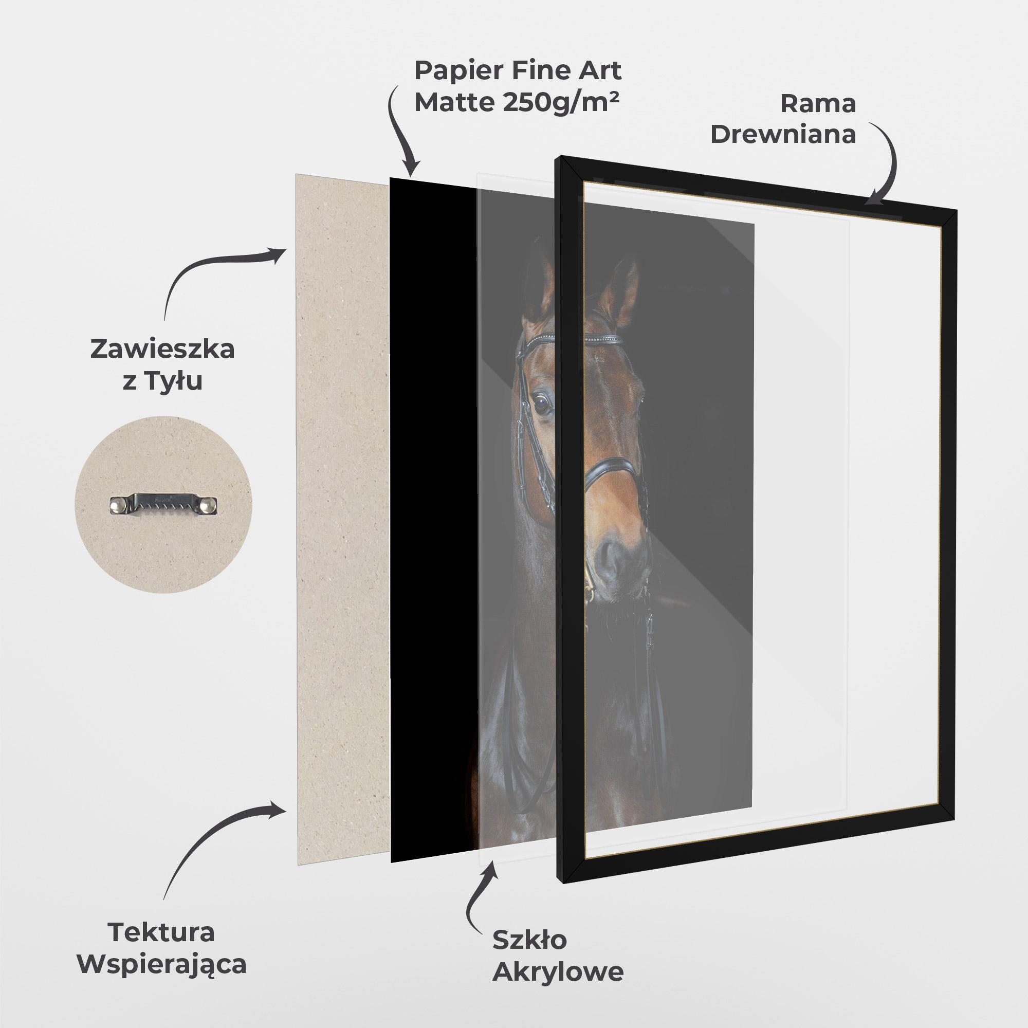 Plakat w Ramie Brown Horse On Black mockup 1