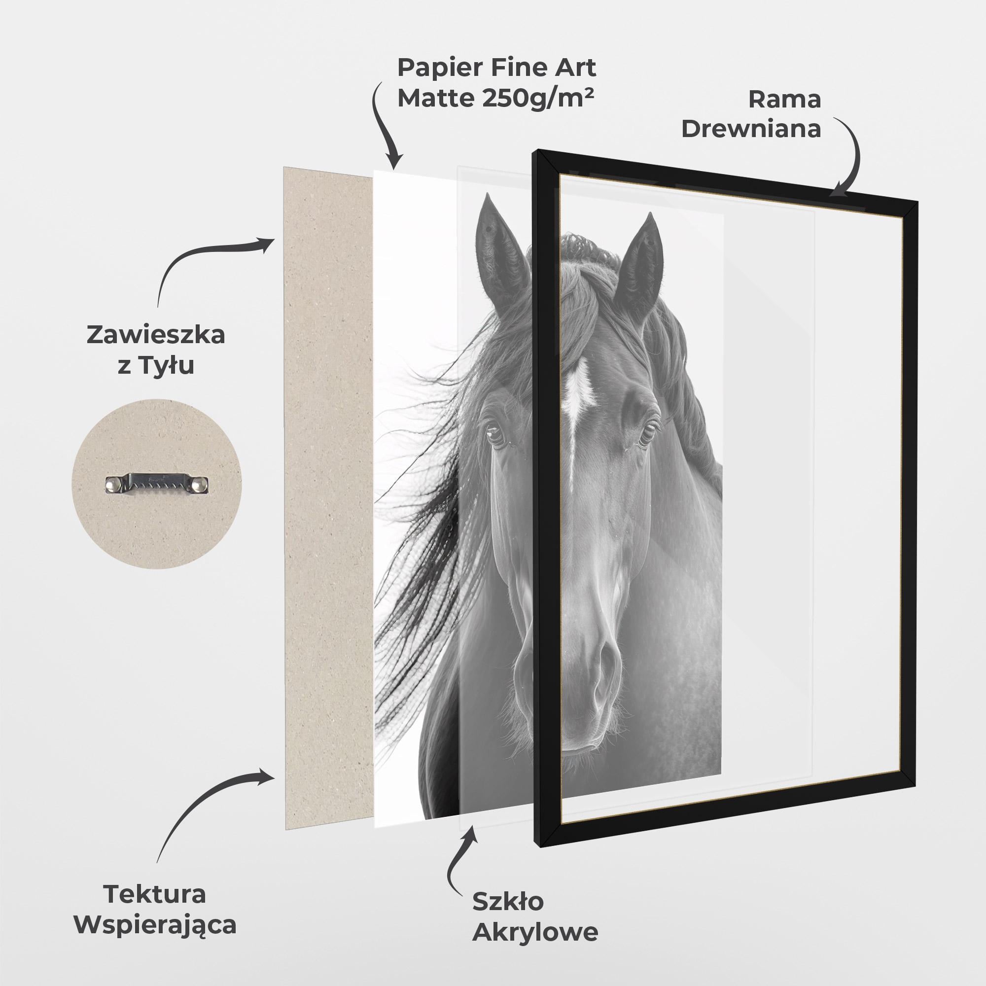Plakat w Ramie Close Up Horse mockup 1