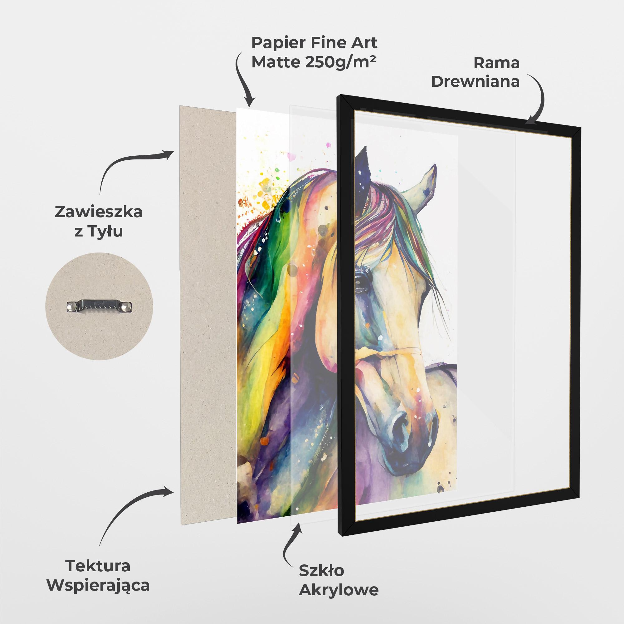 Plakat w Ramie Colorful Horse mockup 1