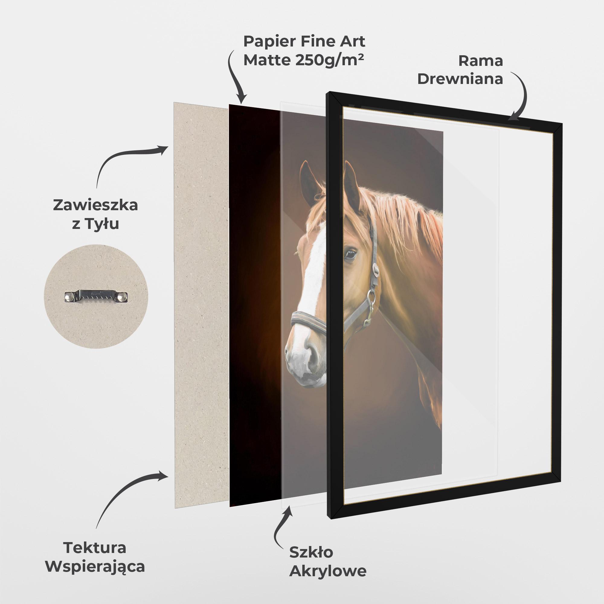 Plakat w Ramie Digital Painted Horse mockup 1