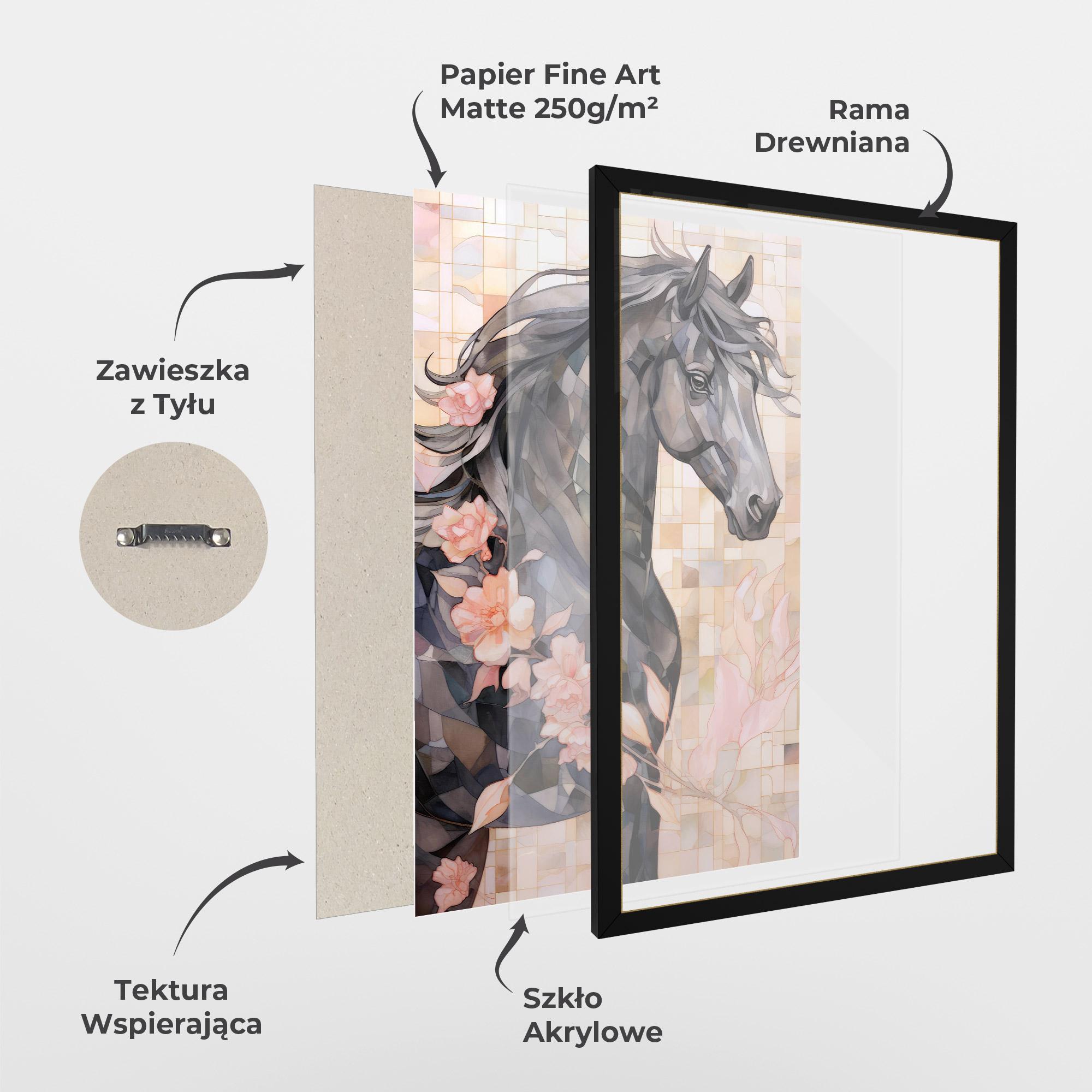 Plakat w Ramie Mosaic Painting Horse mockup 1