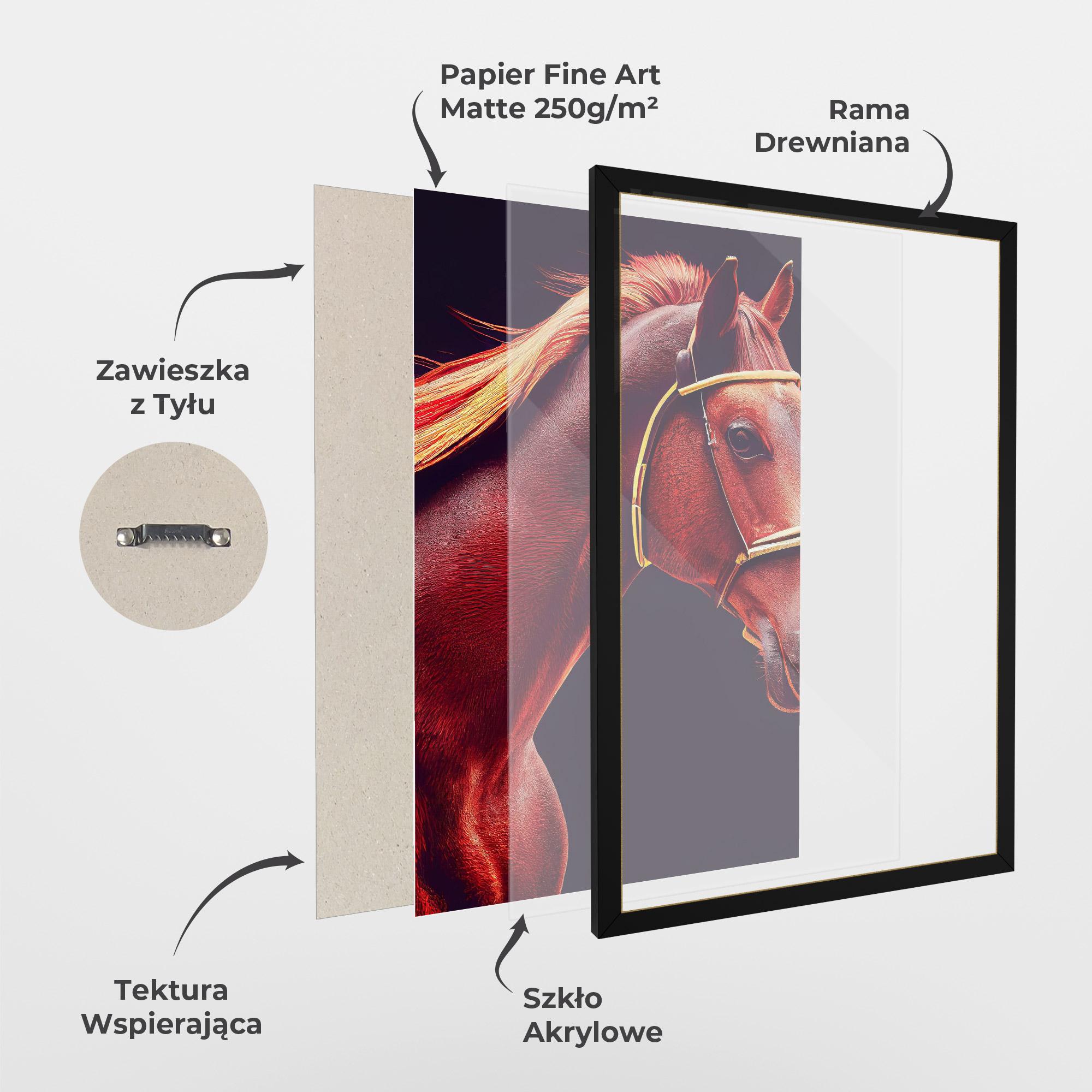 Plakat w Ramie Red Horse Portrait mockup 1
