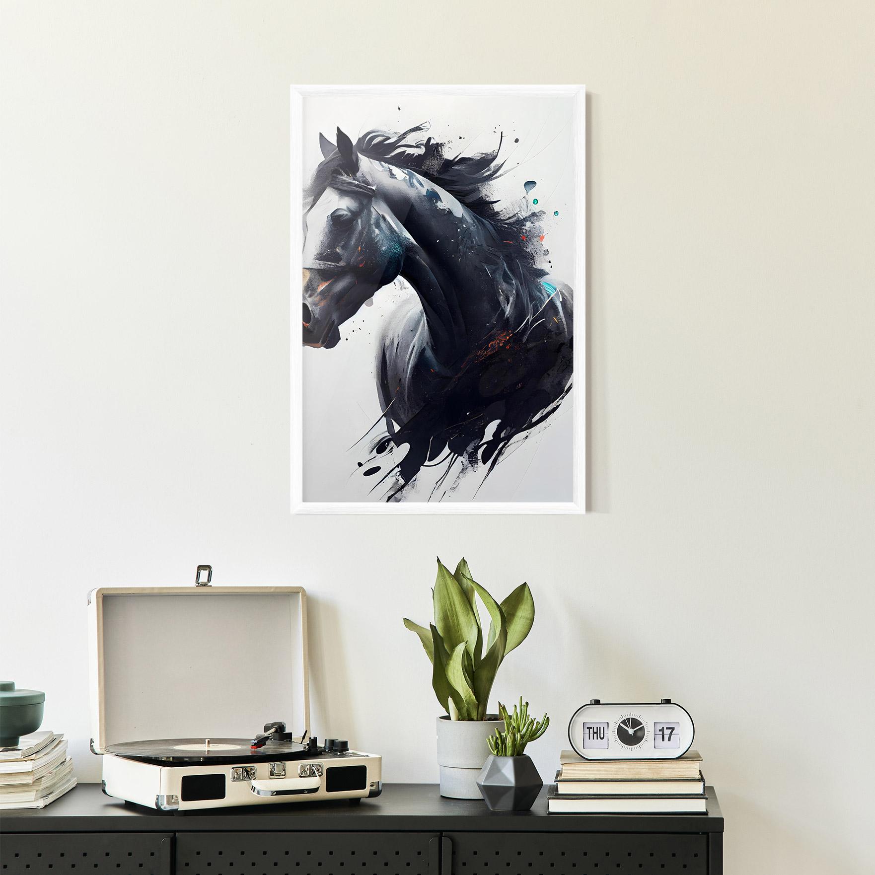 Plakat w Ramie Black Paint Horse mockup 2