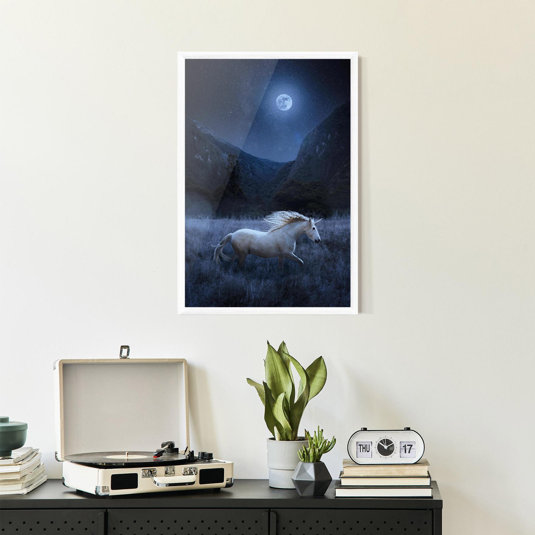 Plakat w Ramie Blue Moon Unicorn mockup 2