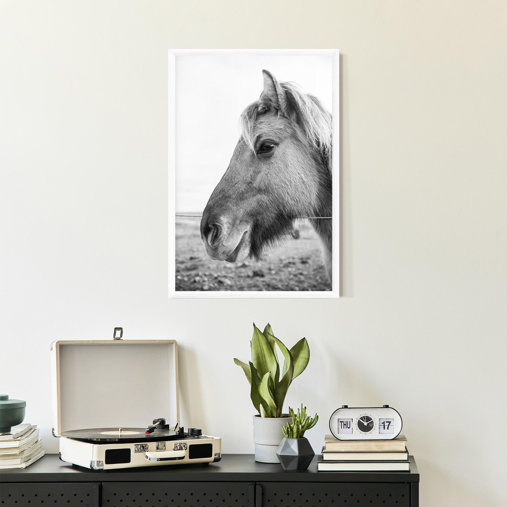 Plakat w Ramie Gray Horse Head mockup 2