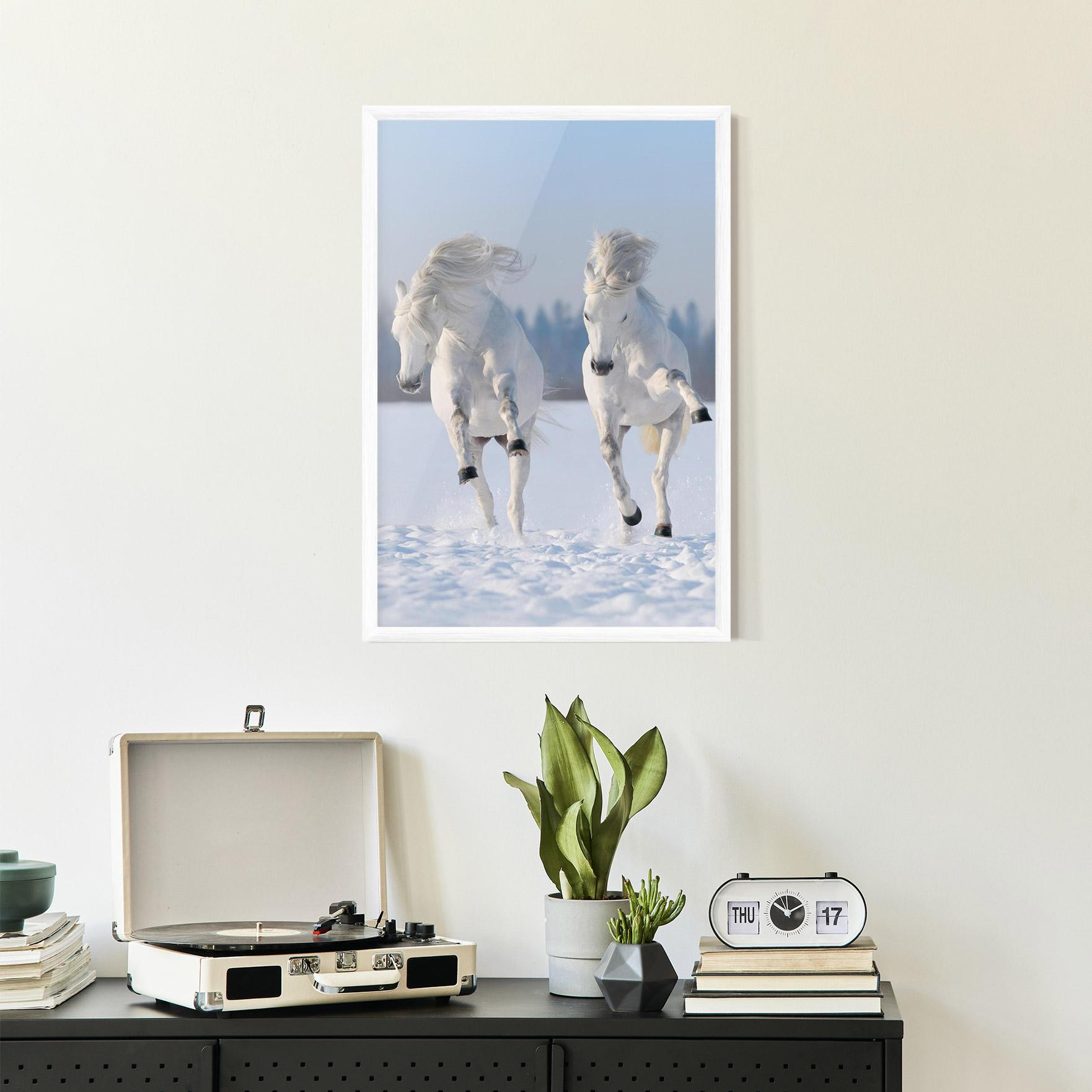 Plakat w Ramie Happy Horses Running mockup 2
