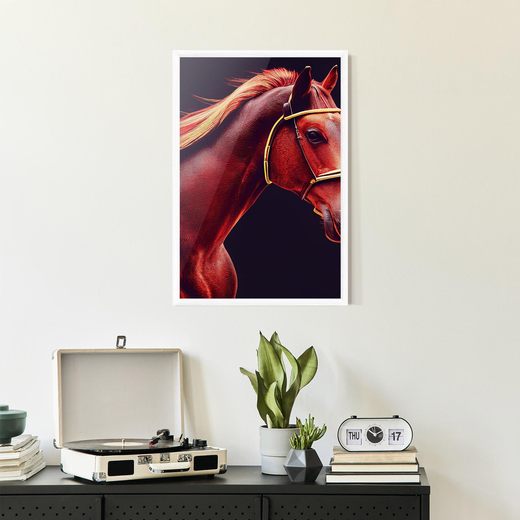 Plakat w Ramie Red Horse Portrait mockup 2