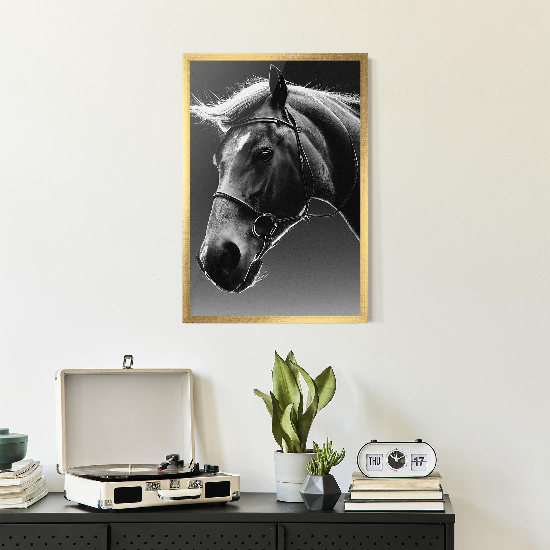 Plakat w Ramie Black Horse Profile mockup 2