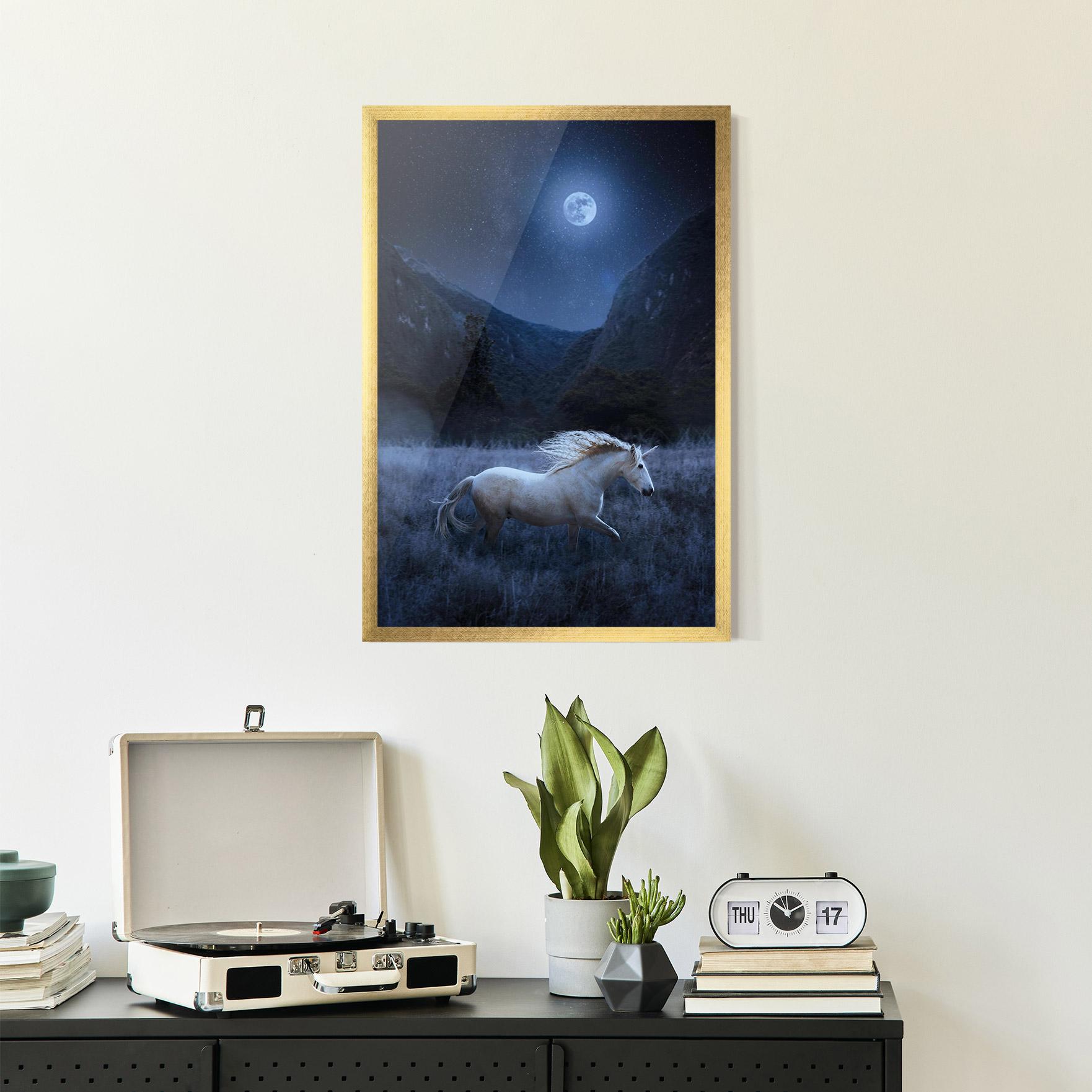 Plakat w Ramie Blue Moon Unicorn mockup 2