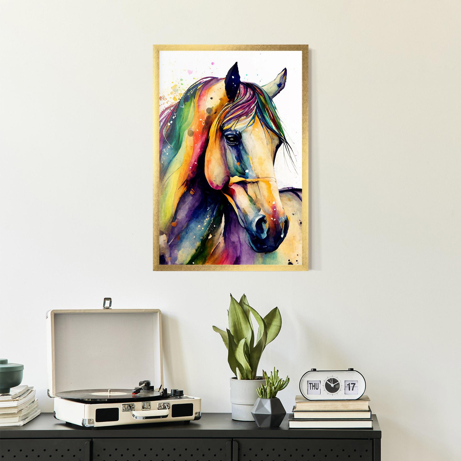 Plakat w Ramie Colorful Horse mockup 2