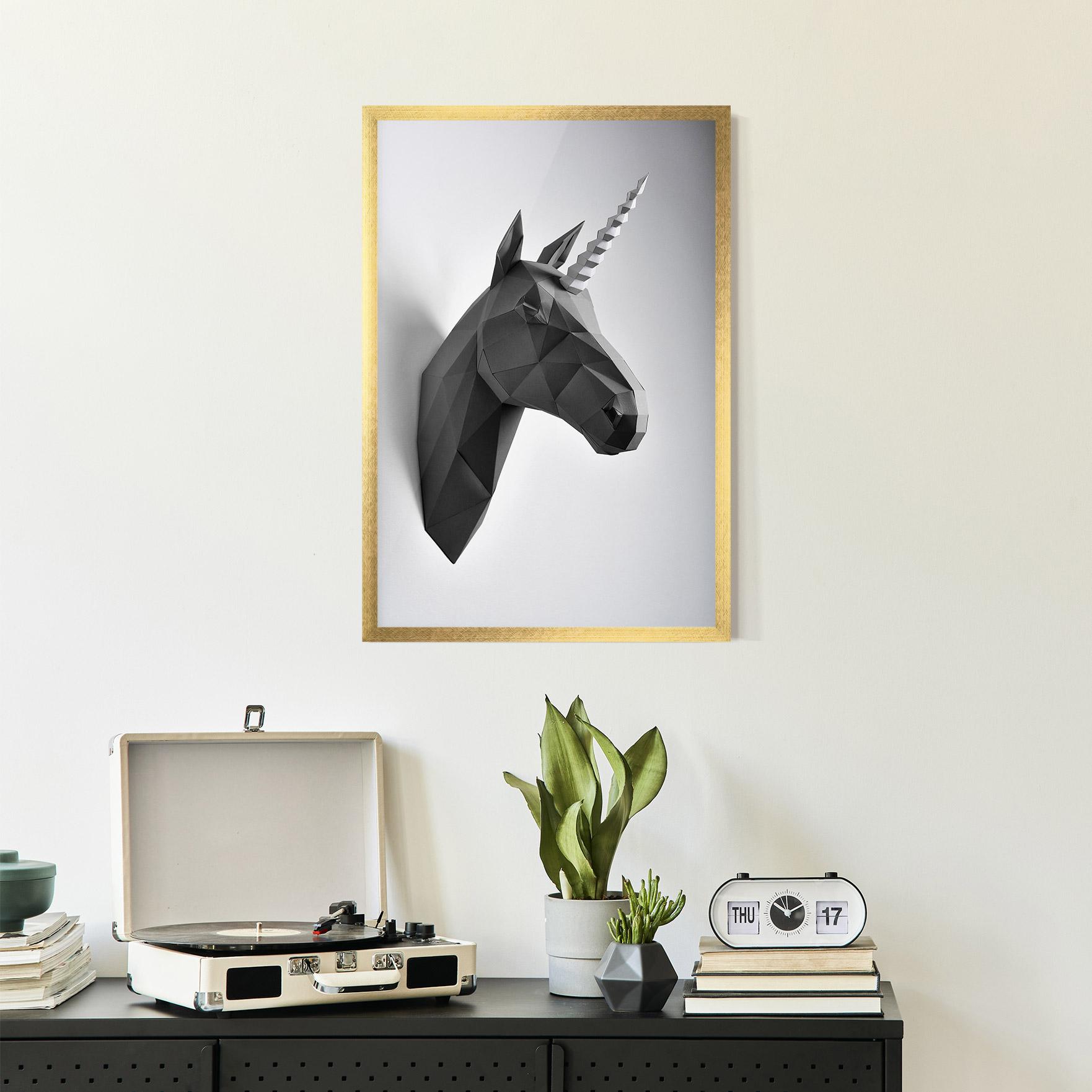 Plakat w Ramie Geometrical Unicorn mockup 2
