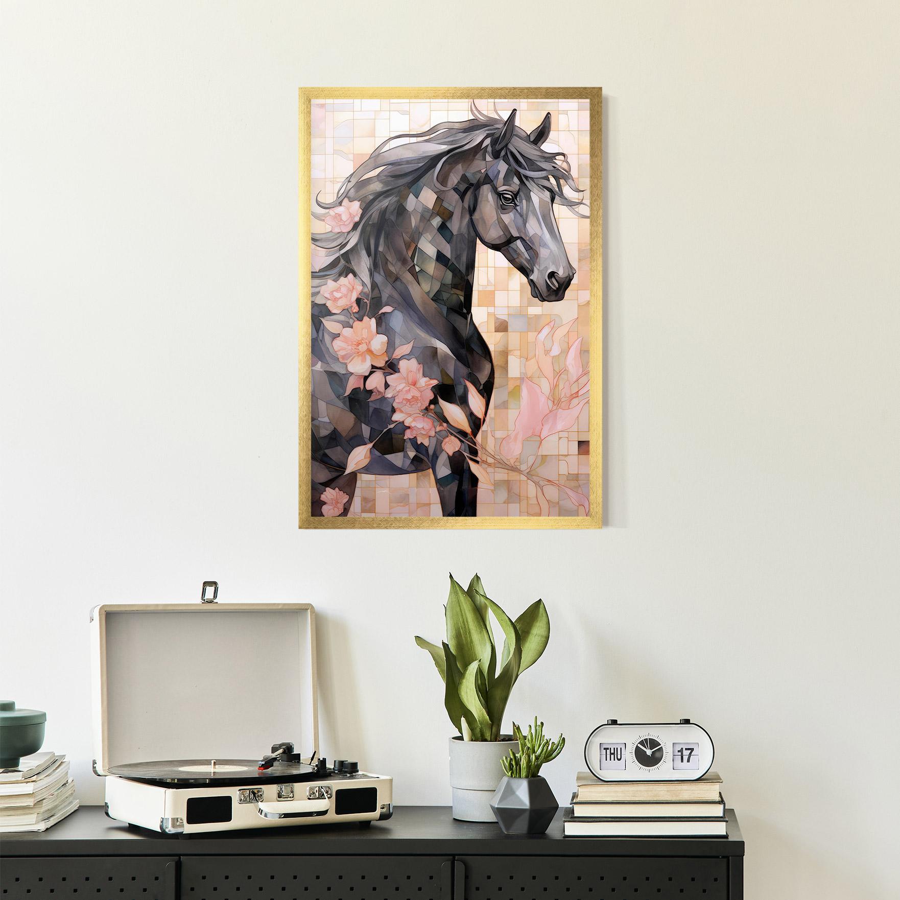Plakat w Ramie Mosaic Painting Horse mockup 2