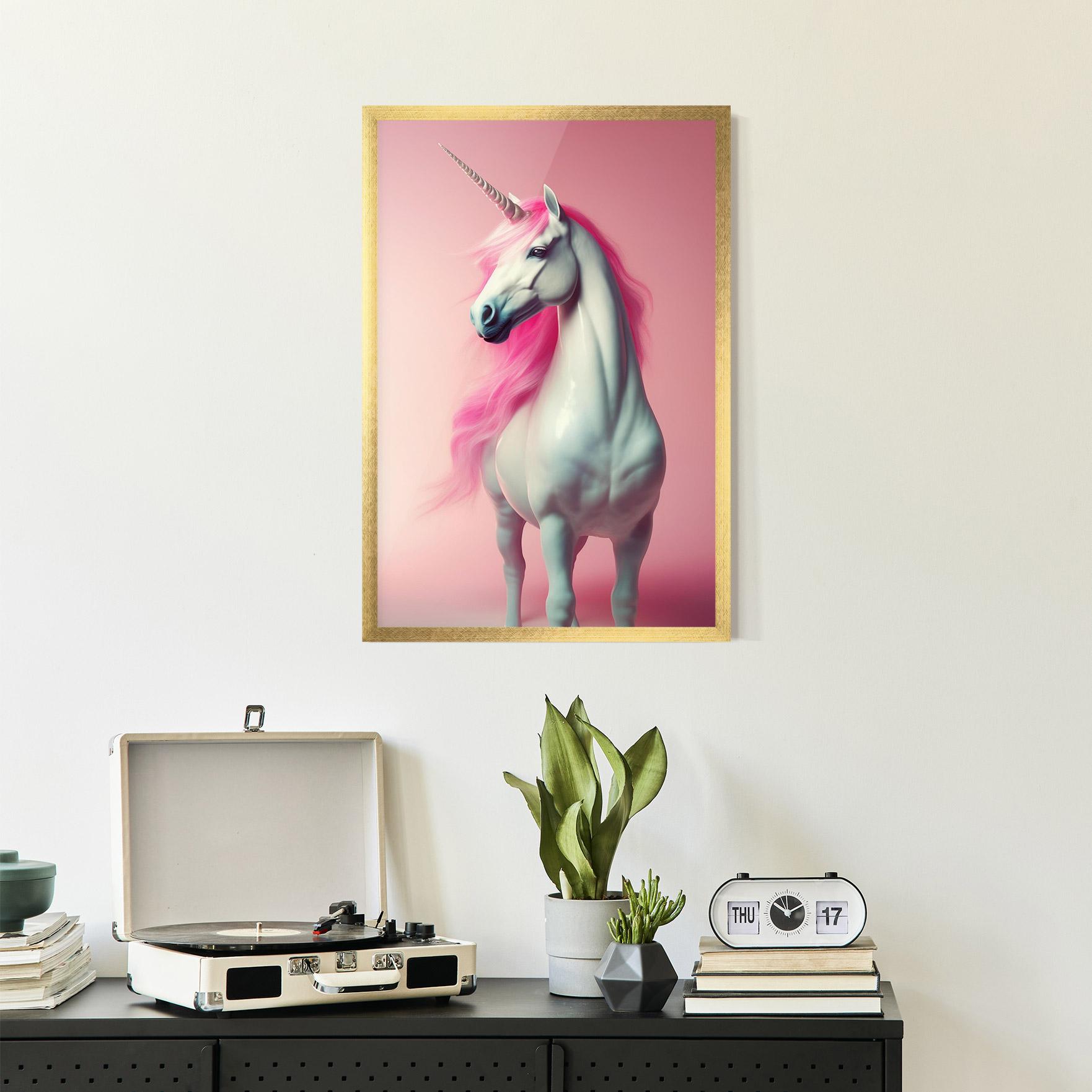 Plakat w Ramie Pink Unicorn mockup 2
