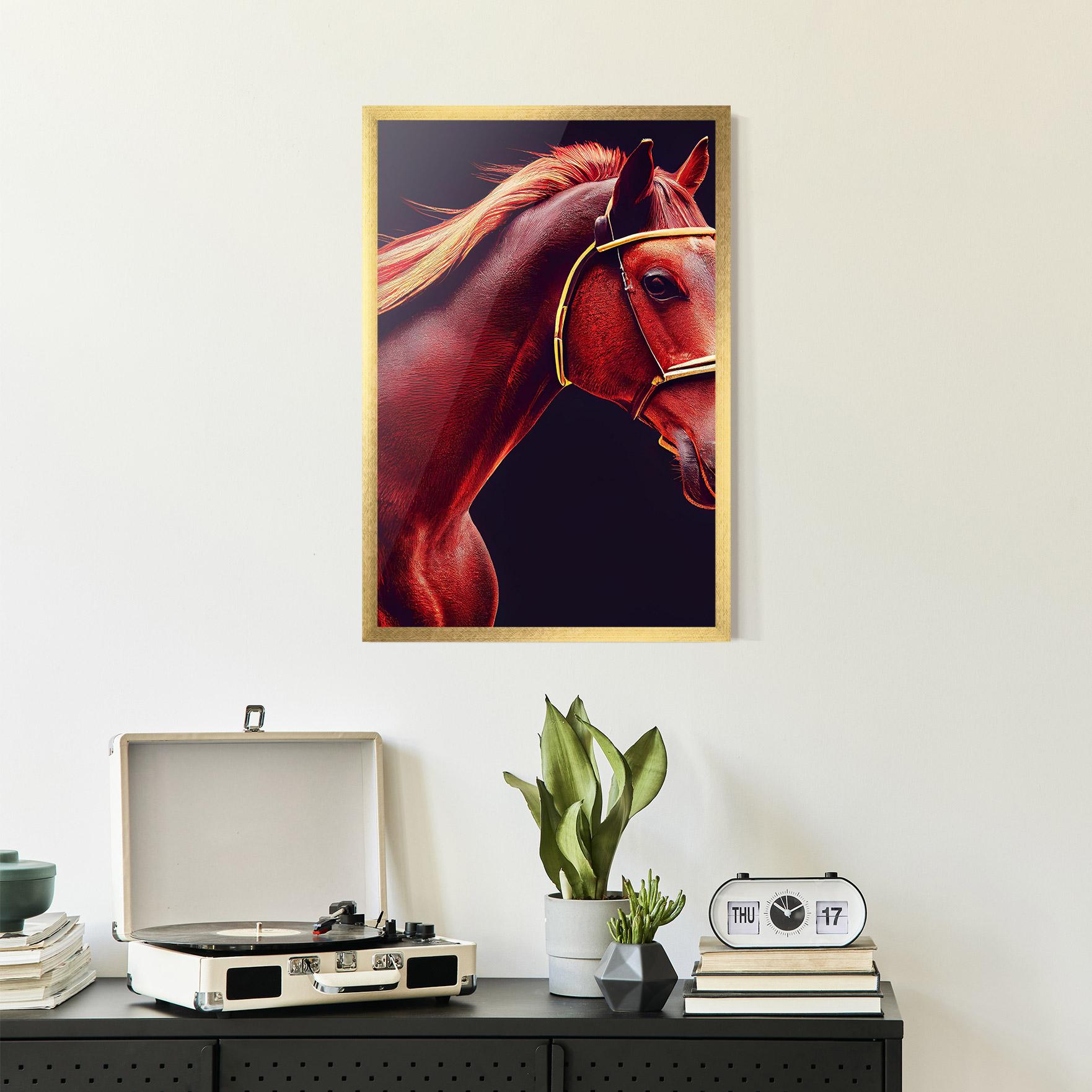 Plakat w Ramie Red Horse Portrait mockup 2