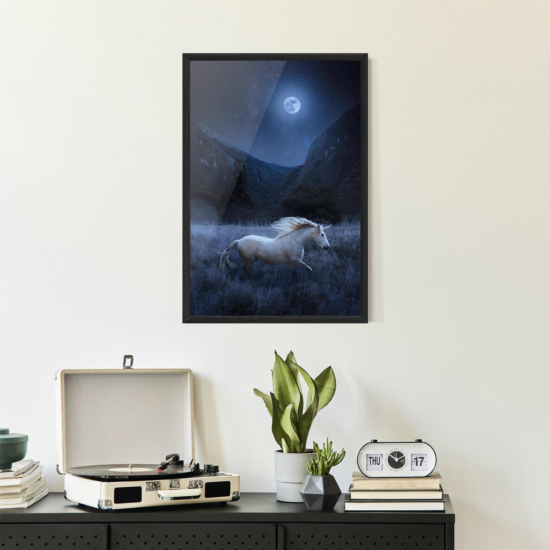 Plakat w Ramie Blue Moon Unicorn mockup 2