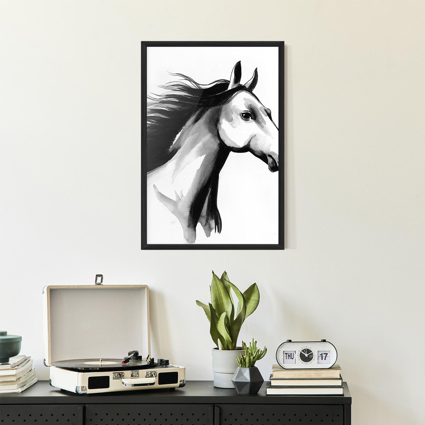 Plakat w Ramie Ink Watercolor Horse mockup 2
