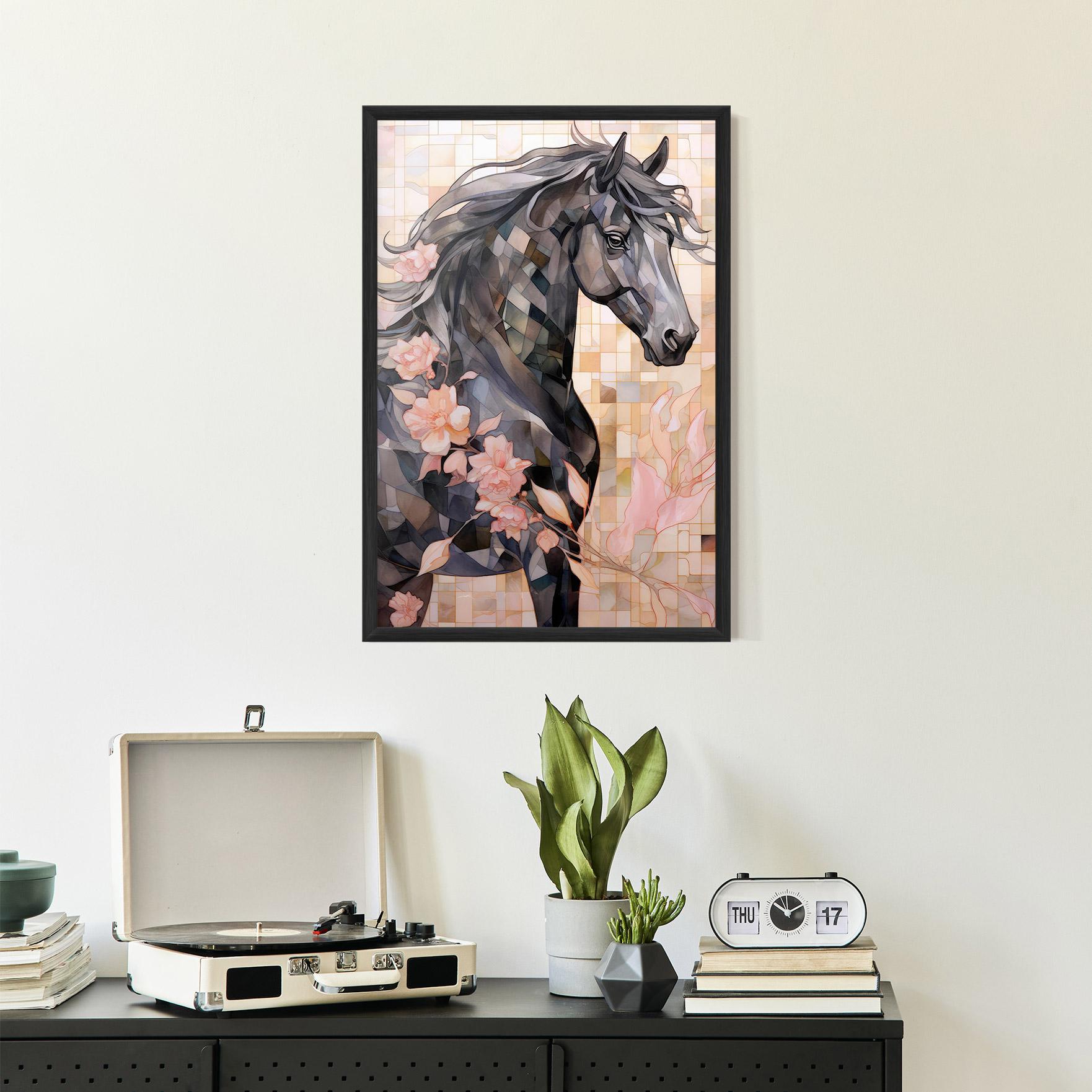 Plakat w Ramie Mosaic Painting Horse mockup 2