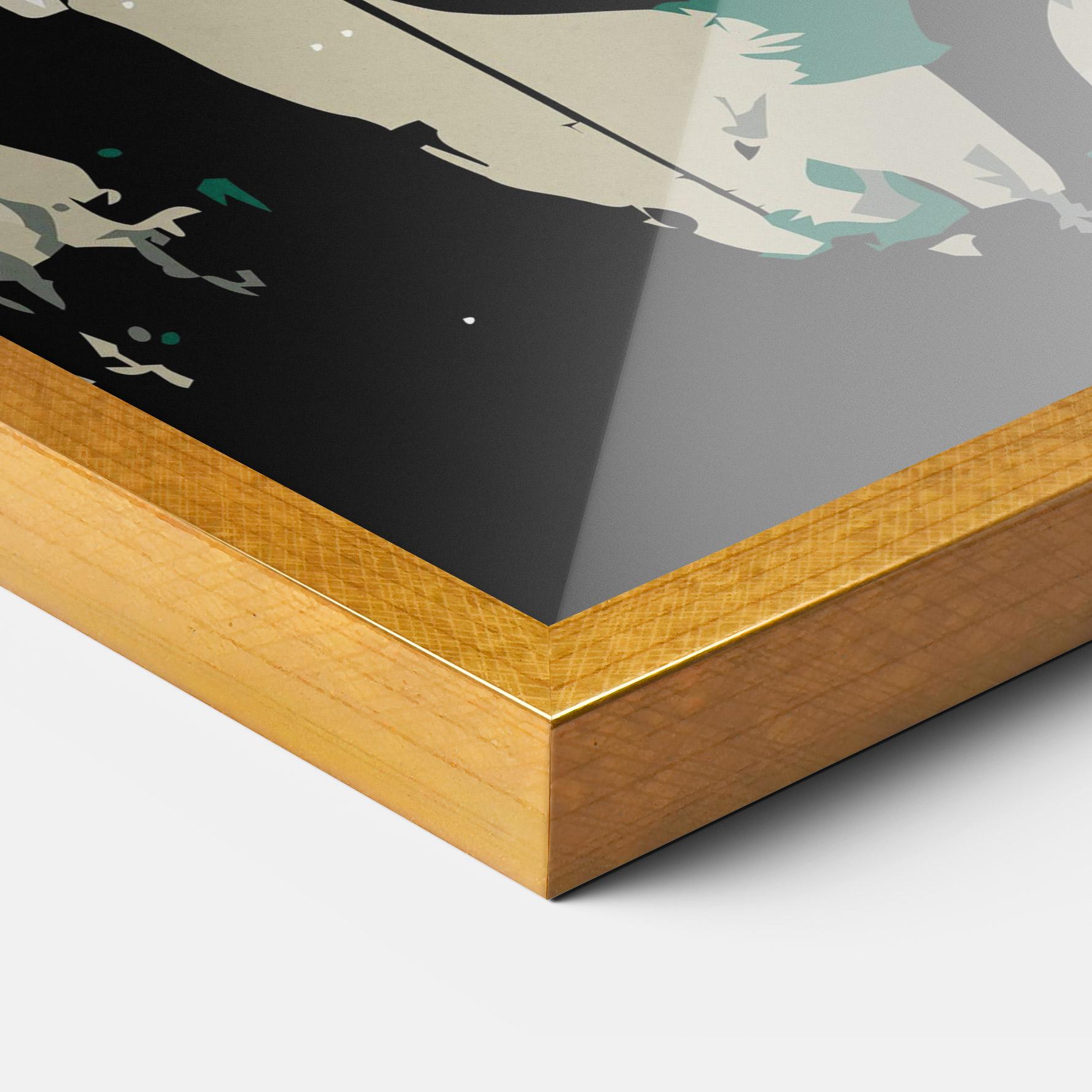 Plakat w Ramie Black Green Horse mockup 3