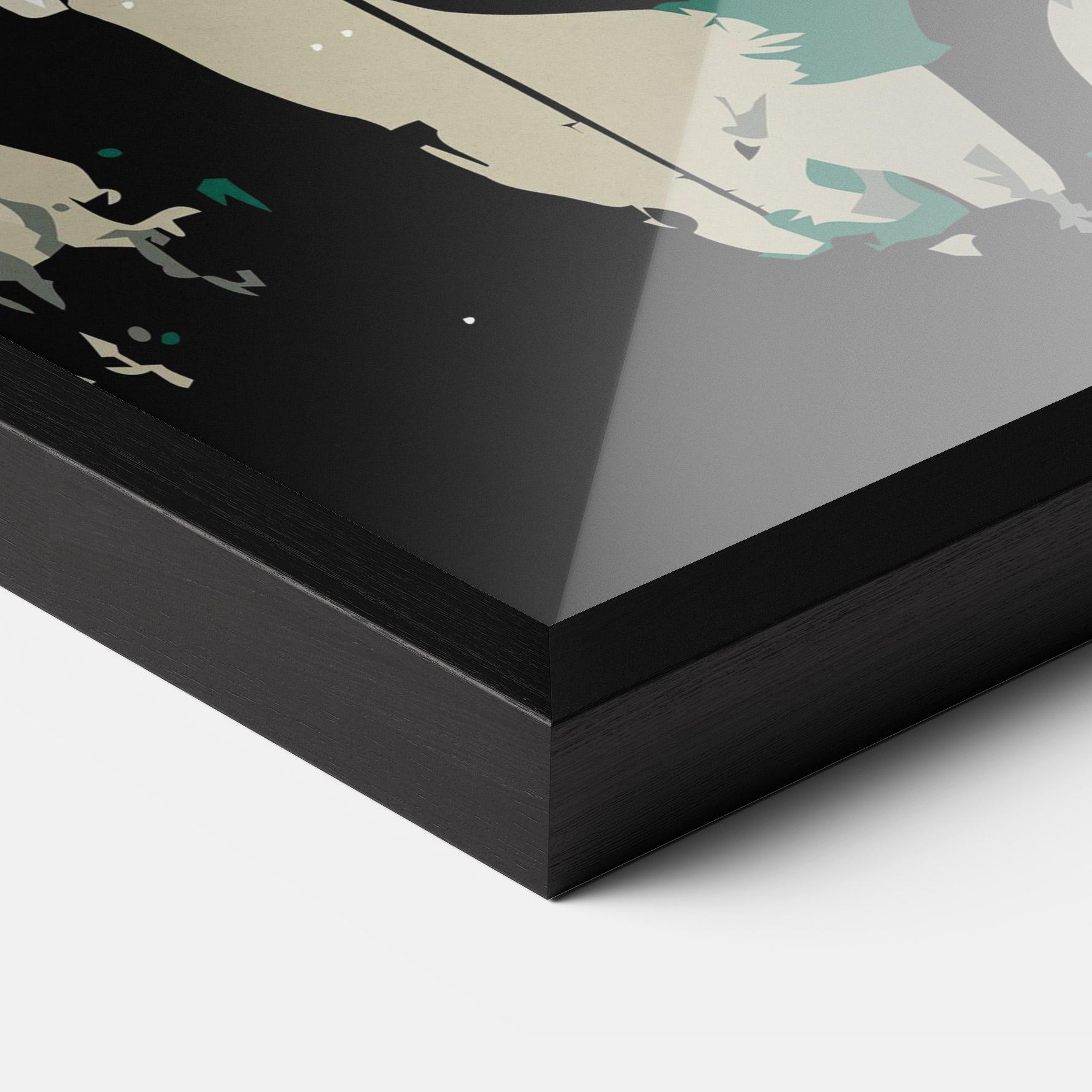 Plakat w Ramie Black Green Horse mockup 3