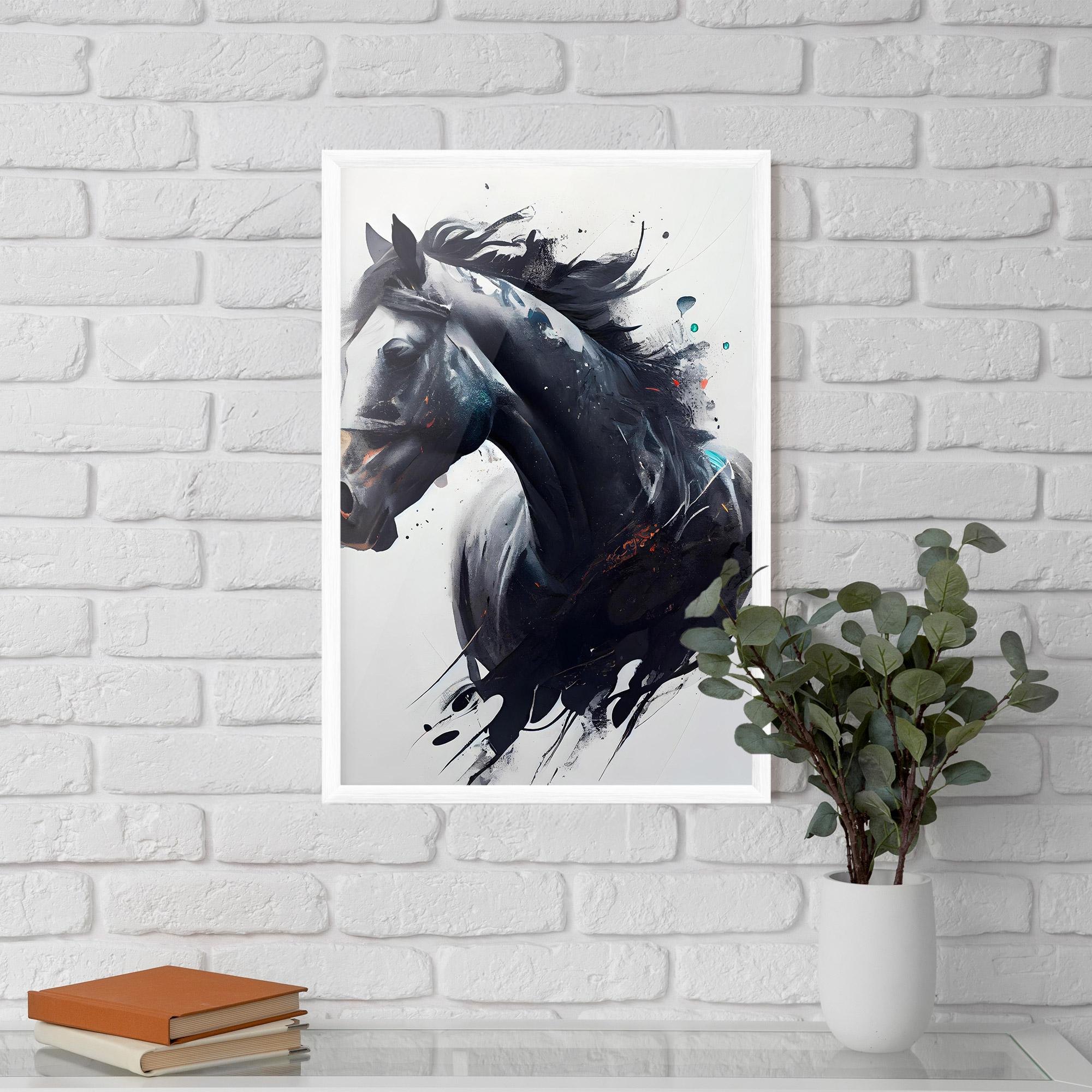 Plakat w Ramie Black Paint Horse mockup 5